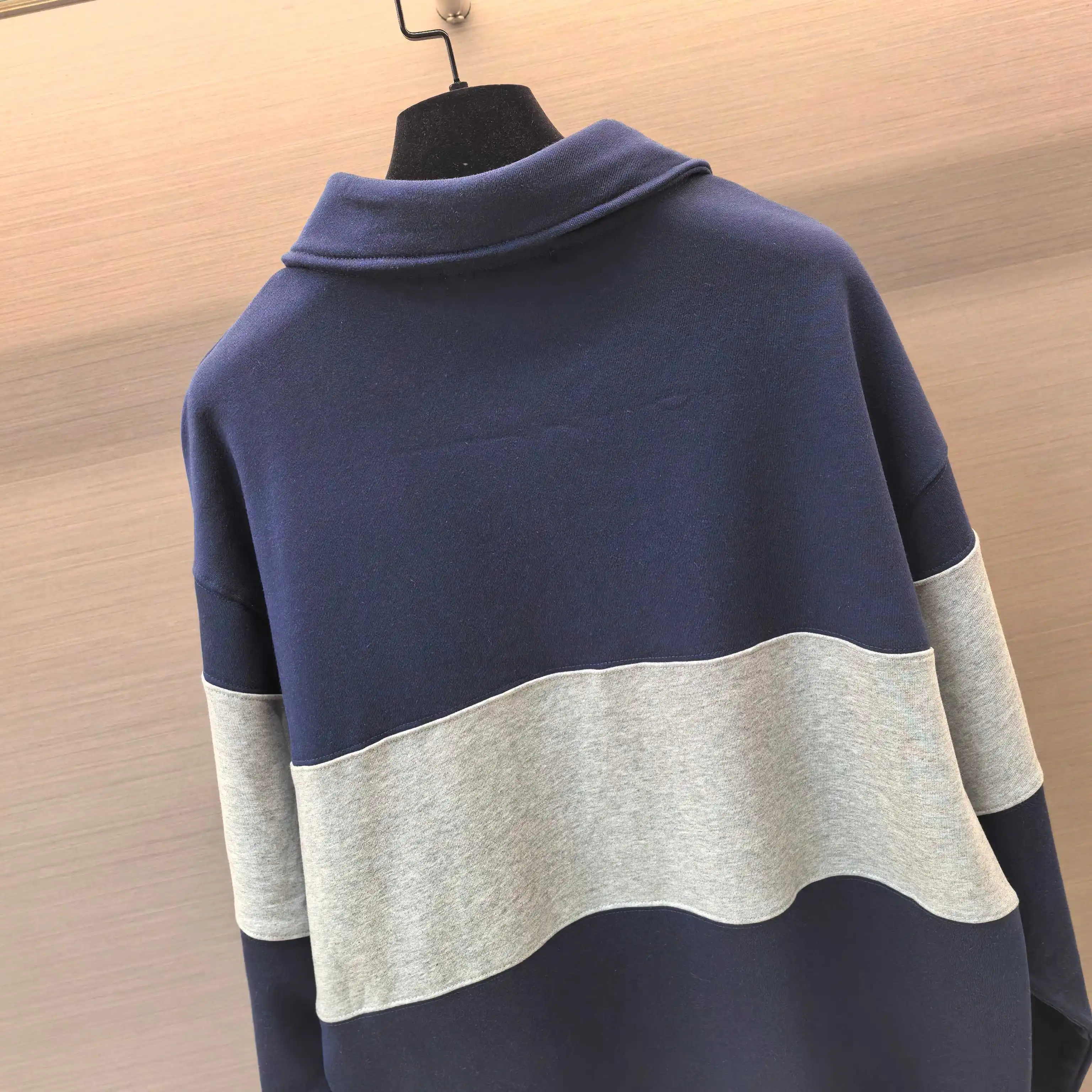 Logo-Embroidered Color-Block Quarter-Zip Sweatshirt D19022379 — view 6