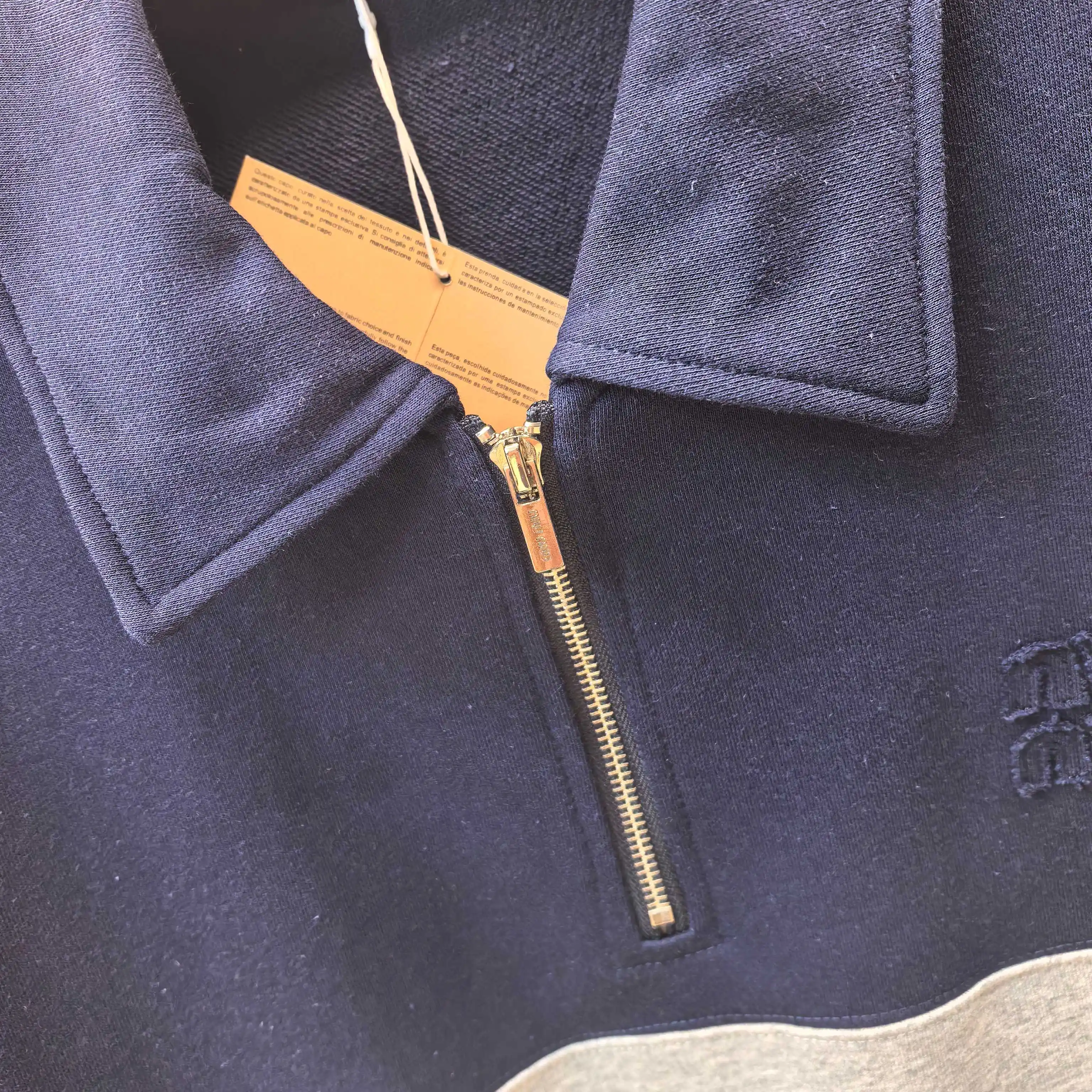Logo-Embroidered Color-Block Quarter-Zip Sweatshirt D19022379 — view 7