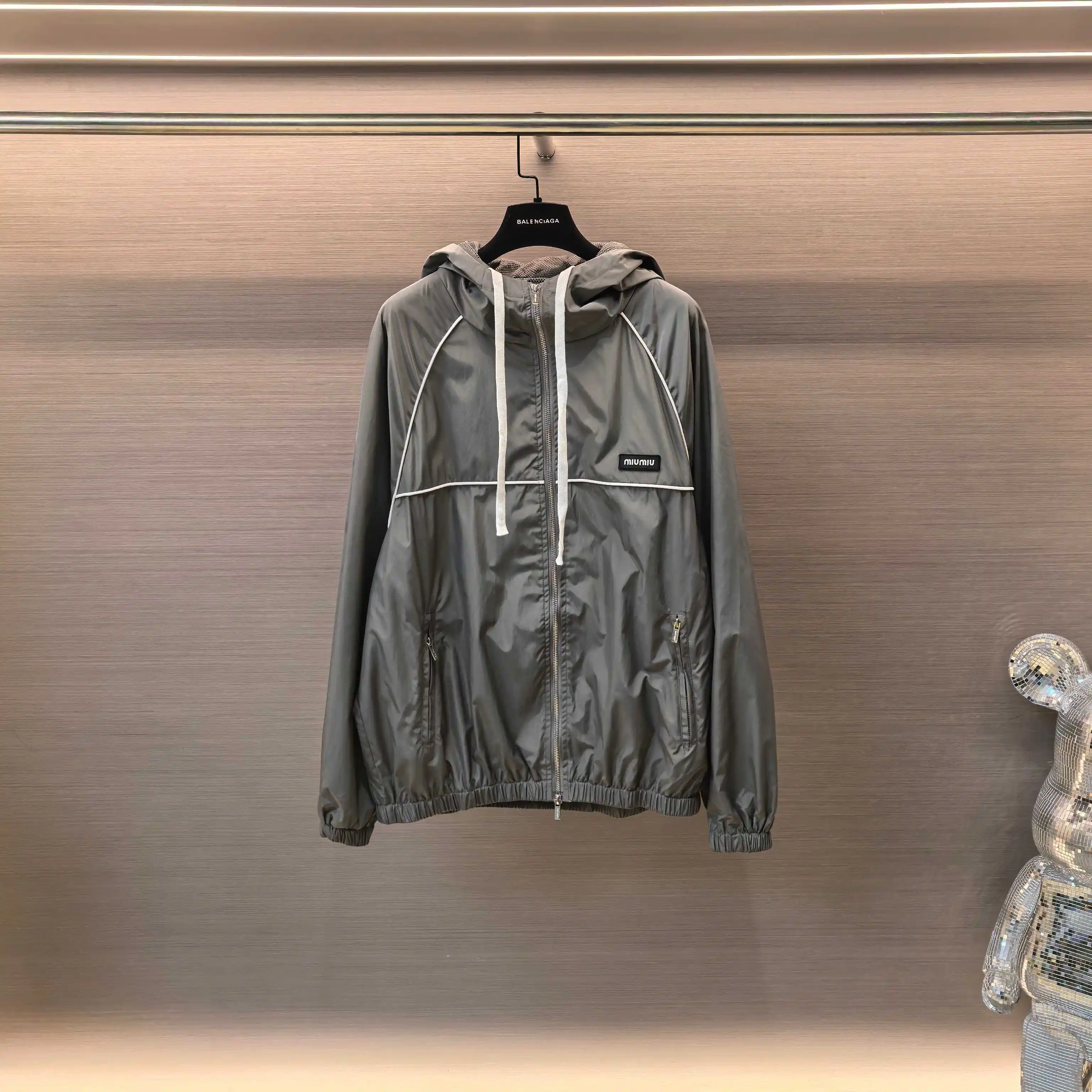 Logo-Embroidered Hooded Windbreaker Jacket D20022509