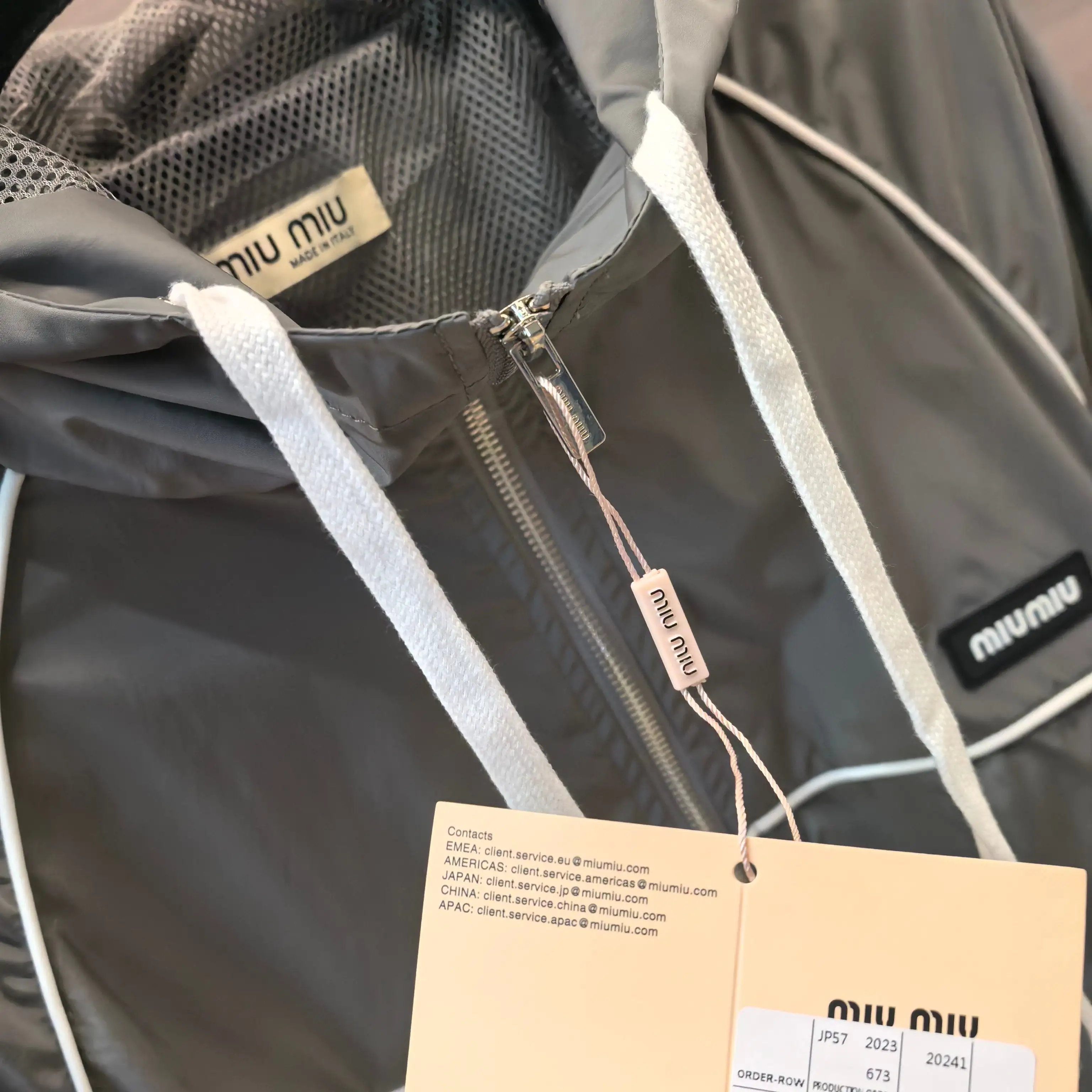 Logo-Embroidered Hooded Windbreaker Jacket D20022509 — view 8