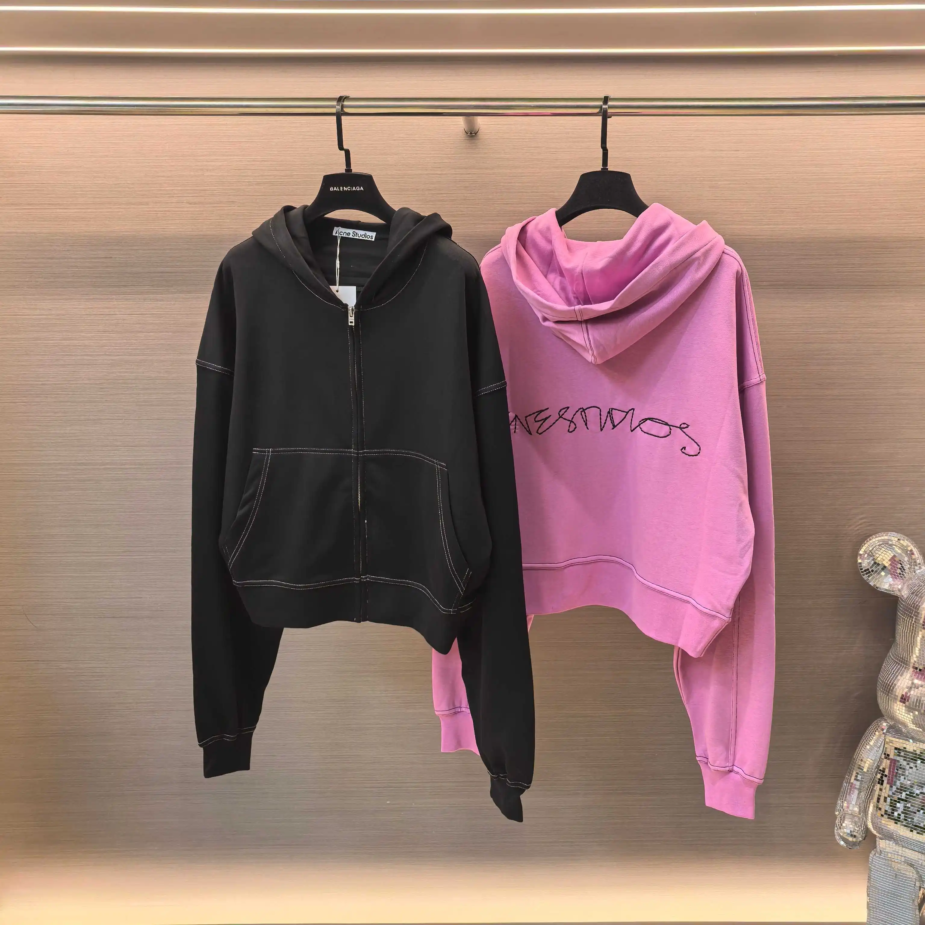 Acne Studios Logo Embroidered Zip-Up Hoodie D20522371