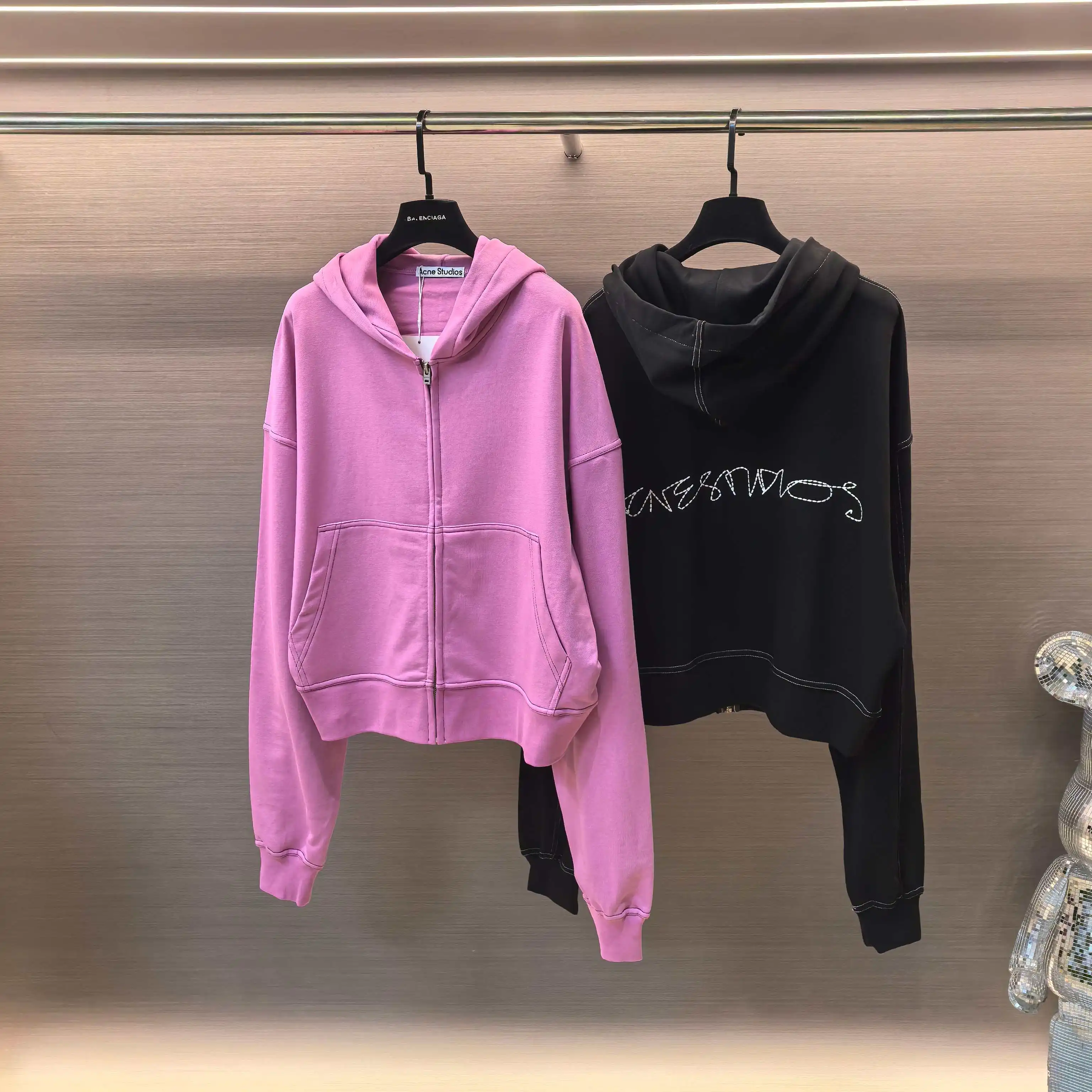 Acne Studios Logo Embroidered Zip-Up Hoodie D20522371 — view 8