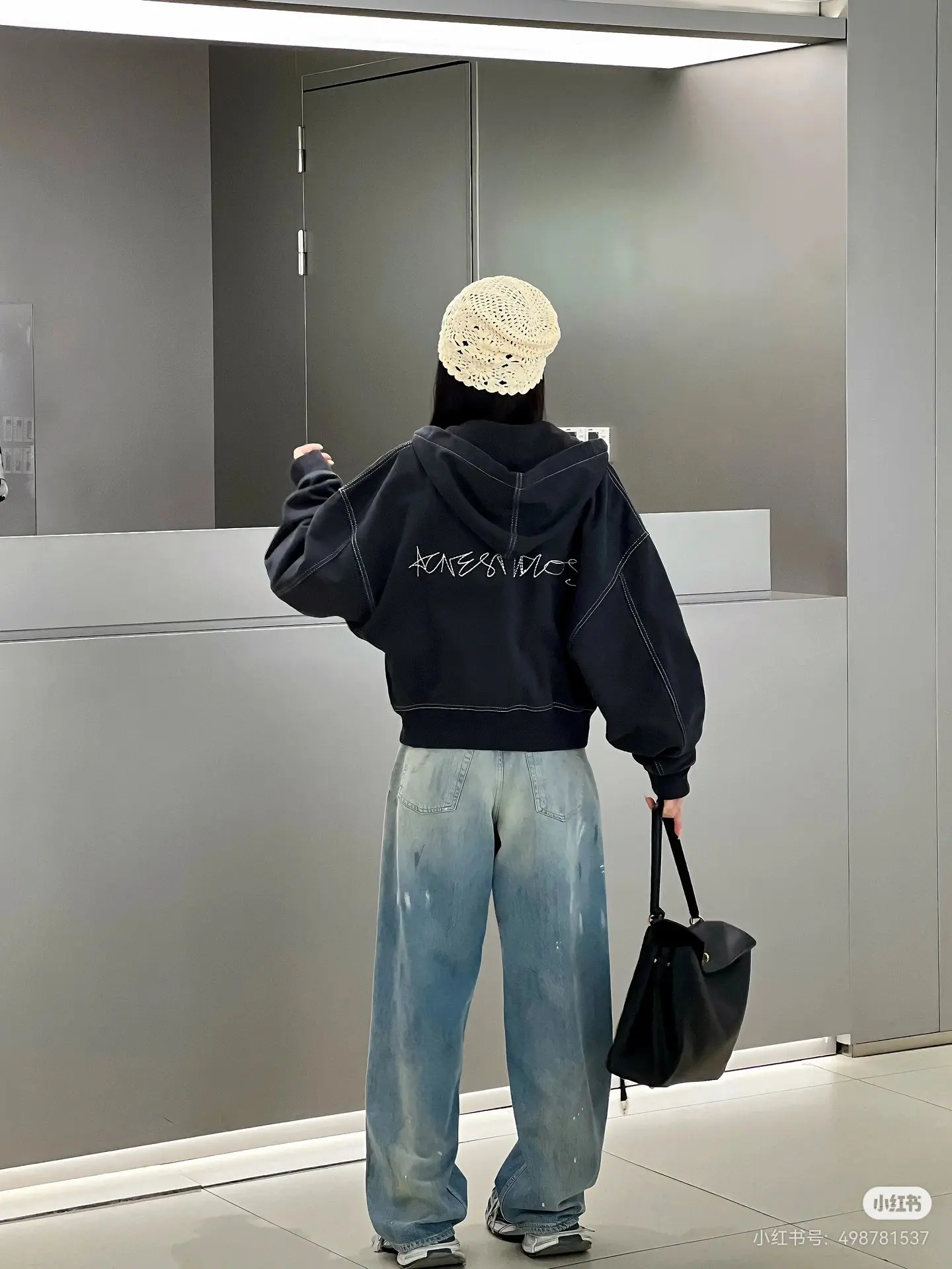 Logo Embroidered Contrast-Stitch Zip-Up Hoodie D20522368 — view 3