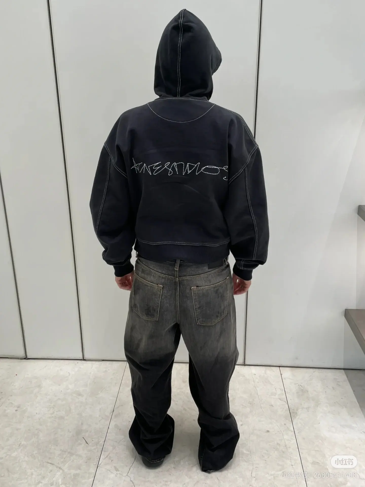 Acne Studios Contrast-Stitch Zip-Up Hoodie D20522369 — view 7