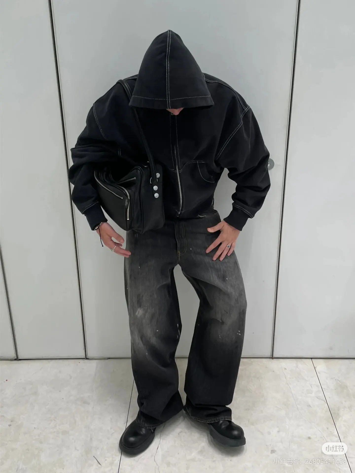 Acne Studios Contrast-Stitch Zip-Up Hoodie D20522369 — view 8