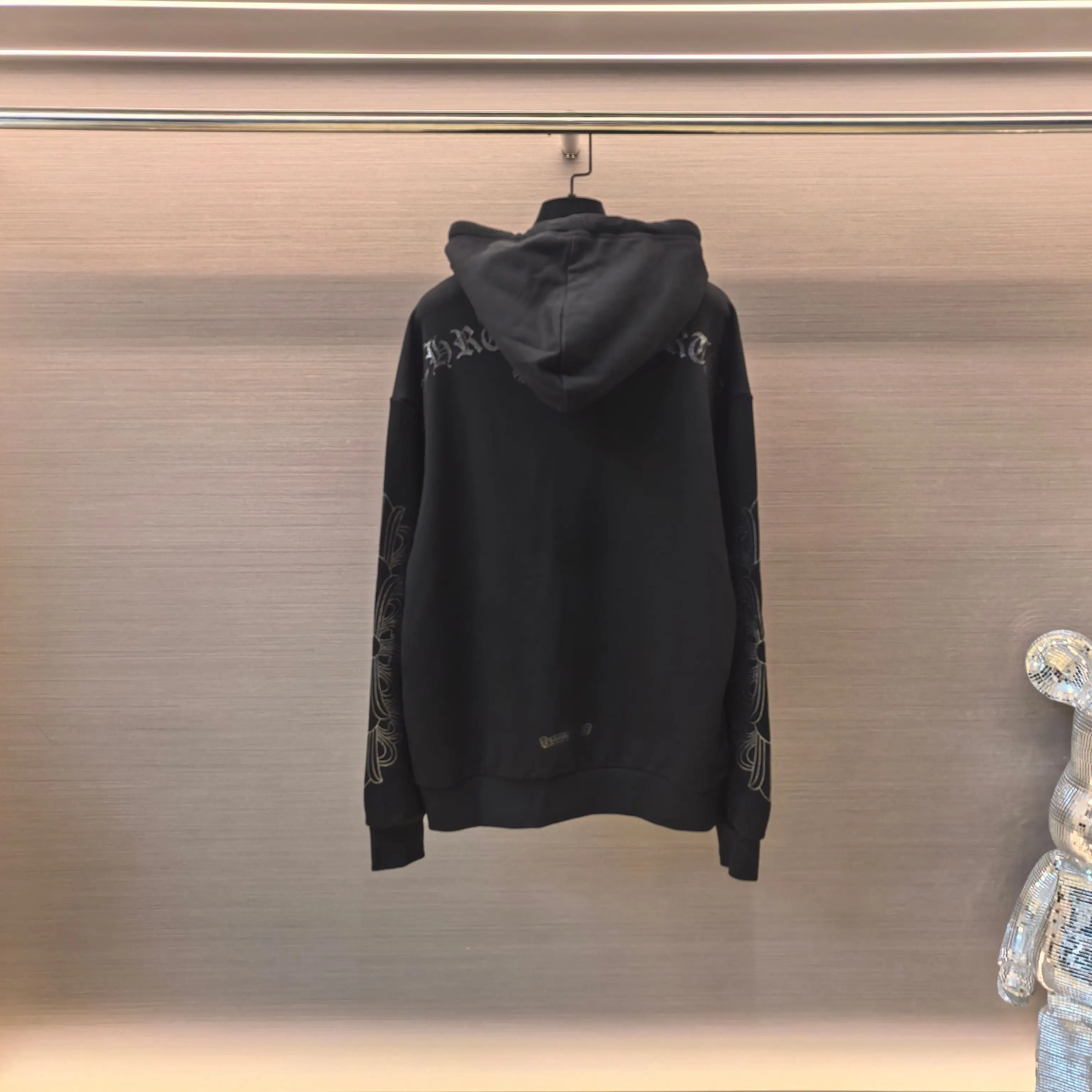 Glitter Cross Print Cotton-Jersey Hoodie D21022366 — view 3