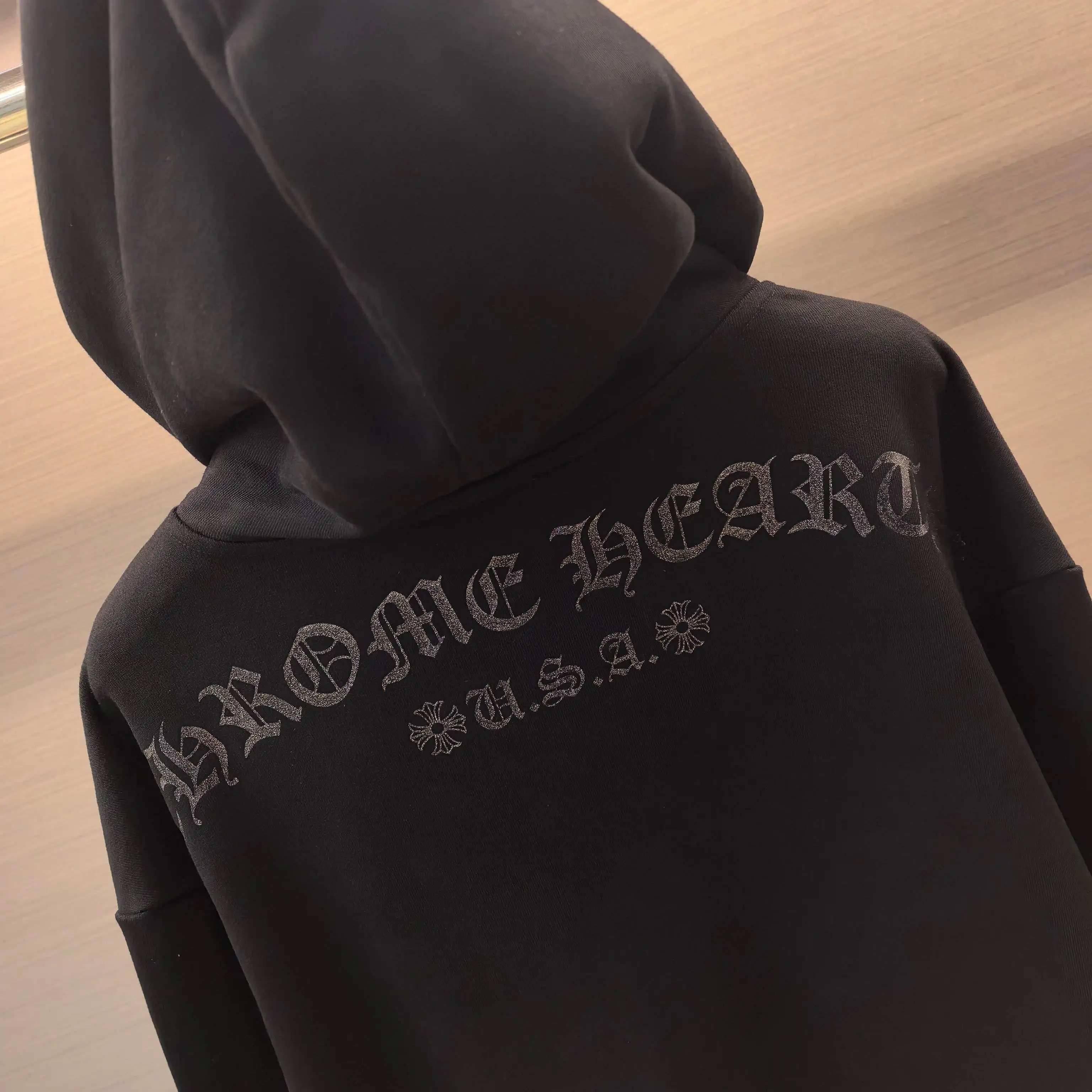 Glitter Cross Print Cotton-Jersey Hoodie D21022366 — view 5