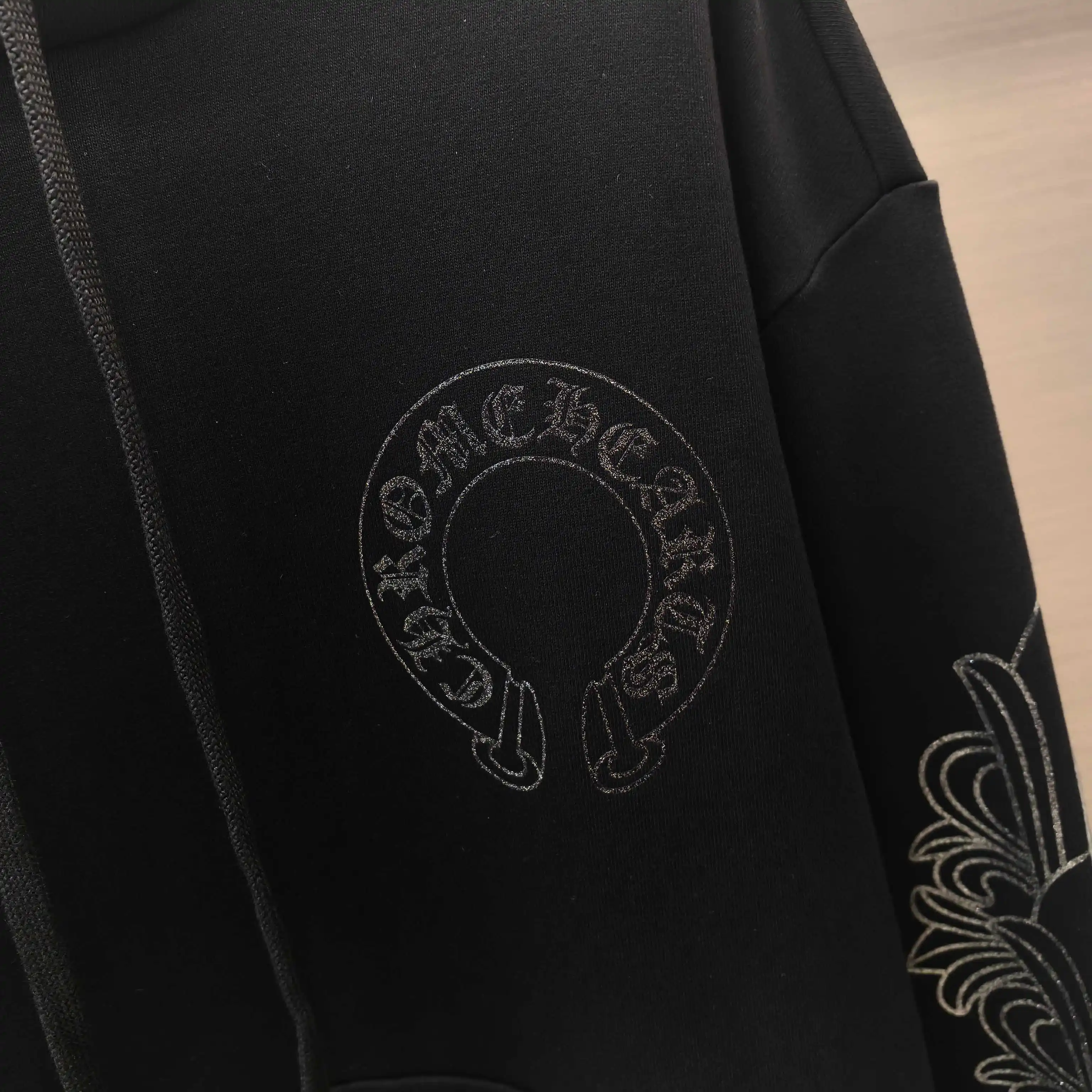 Glitter Cross Print Cotton-Jersey Hoodie D21022366 — view 6