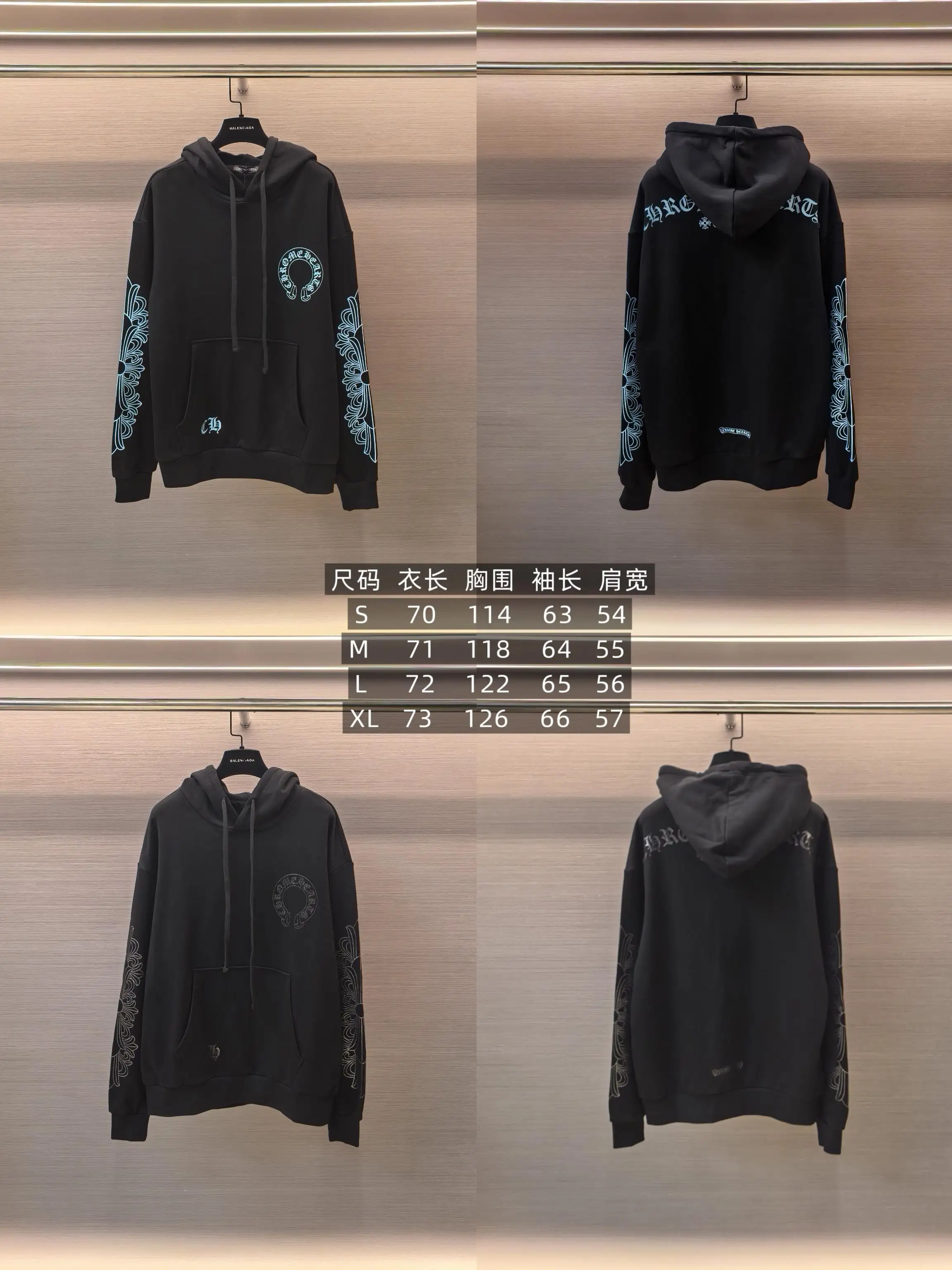 Glitter Cross Print Cotton-Jersey Hoodie D21022366 — view 9