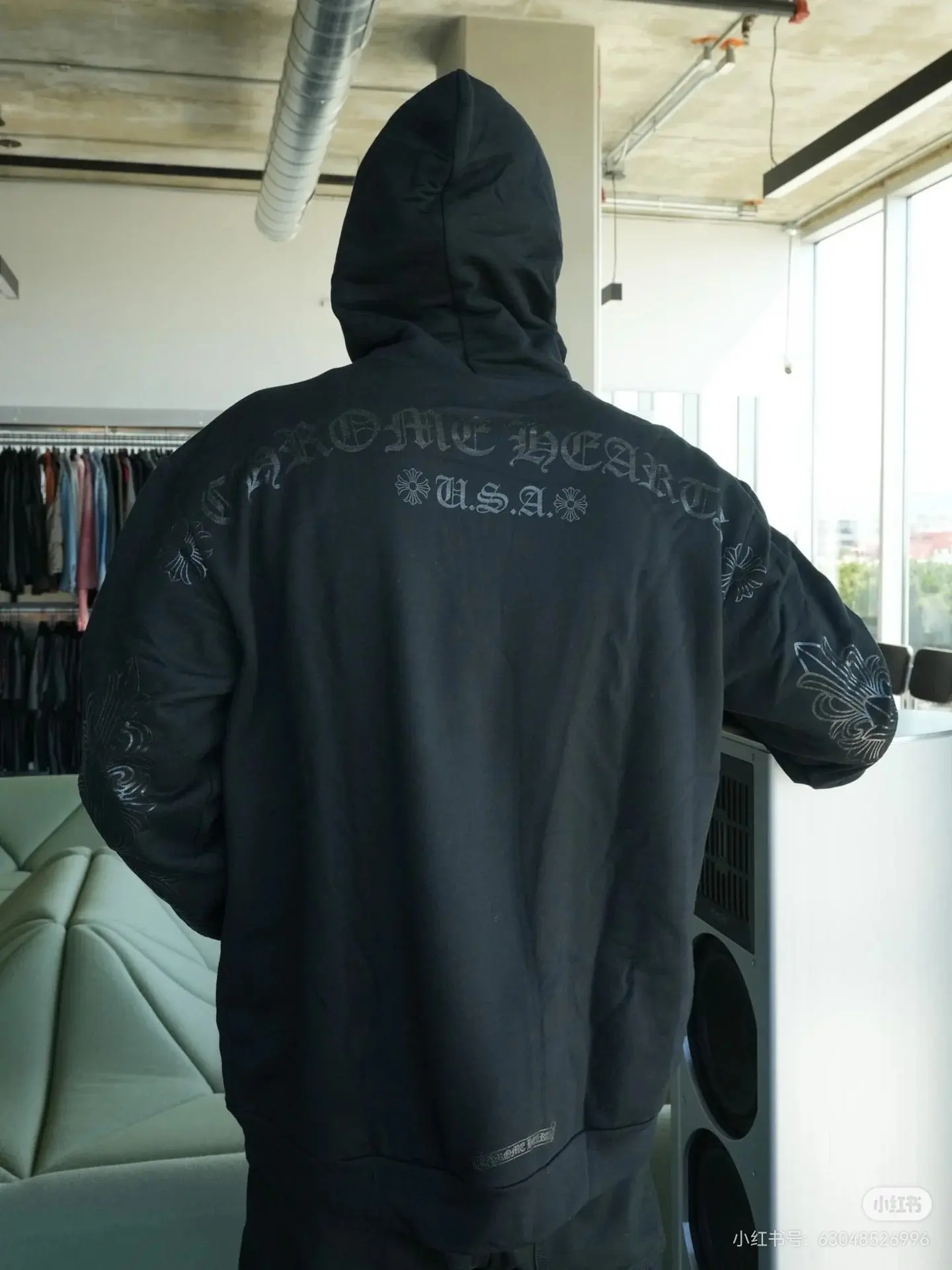 Chrome Hearts Logo Print Cotton Hoodie D21022367 — view 4