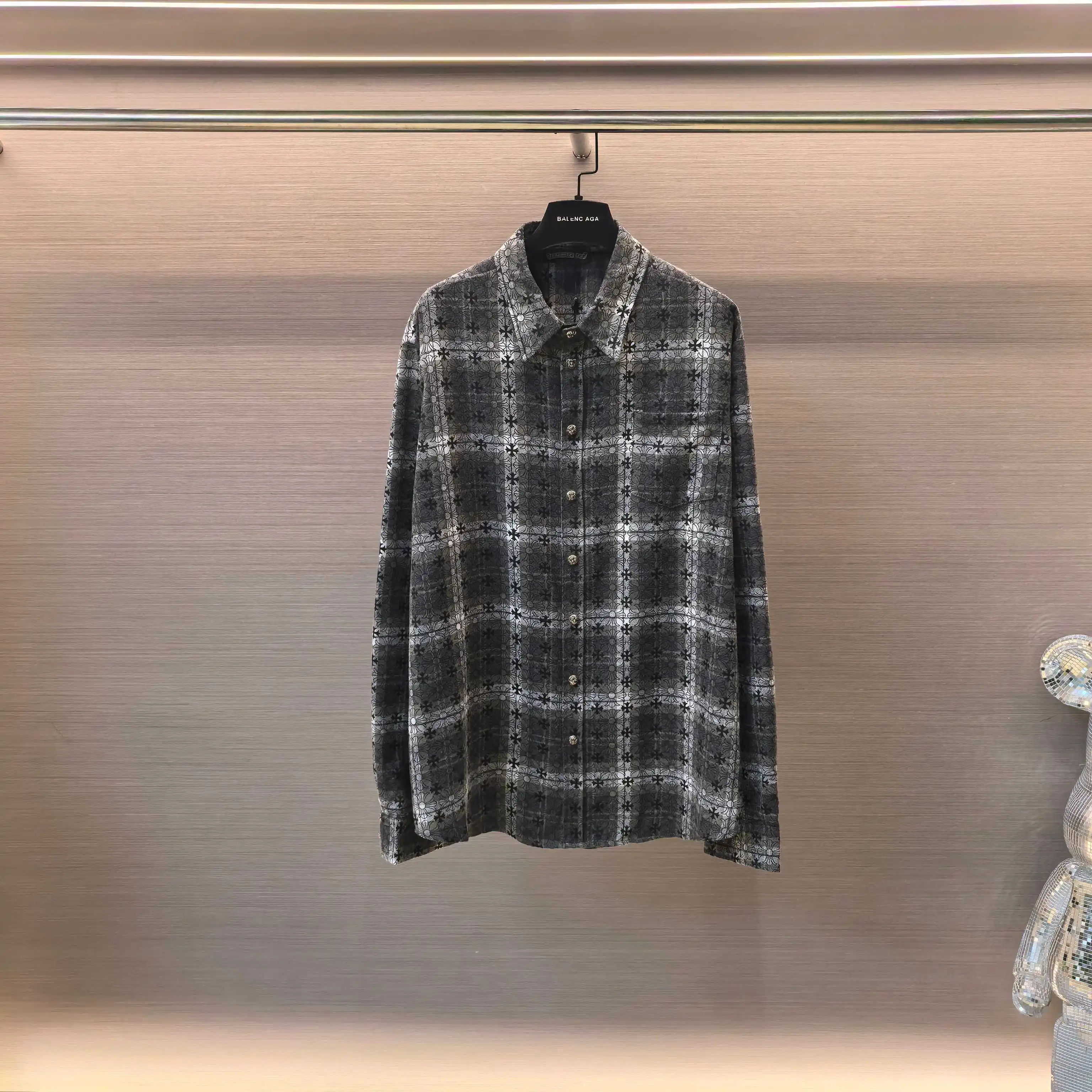Chrome Hearts Plaid Flannel Shirt with Leather Cross Patches D21522485