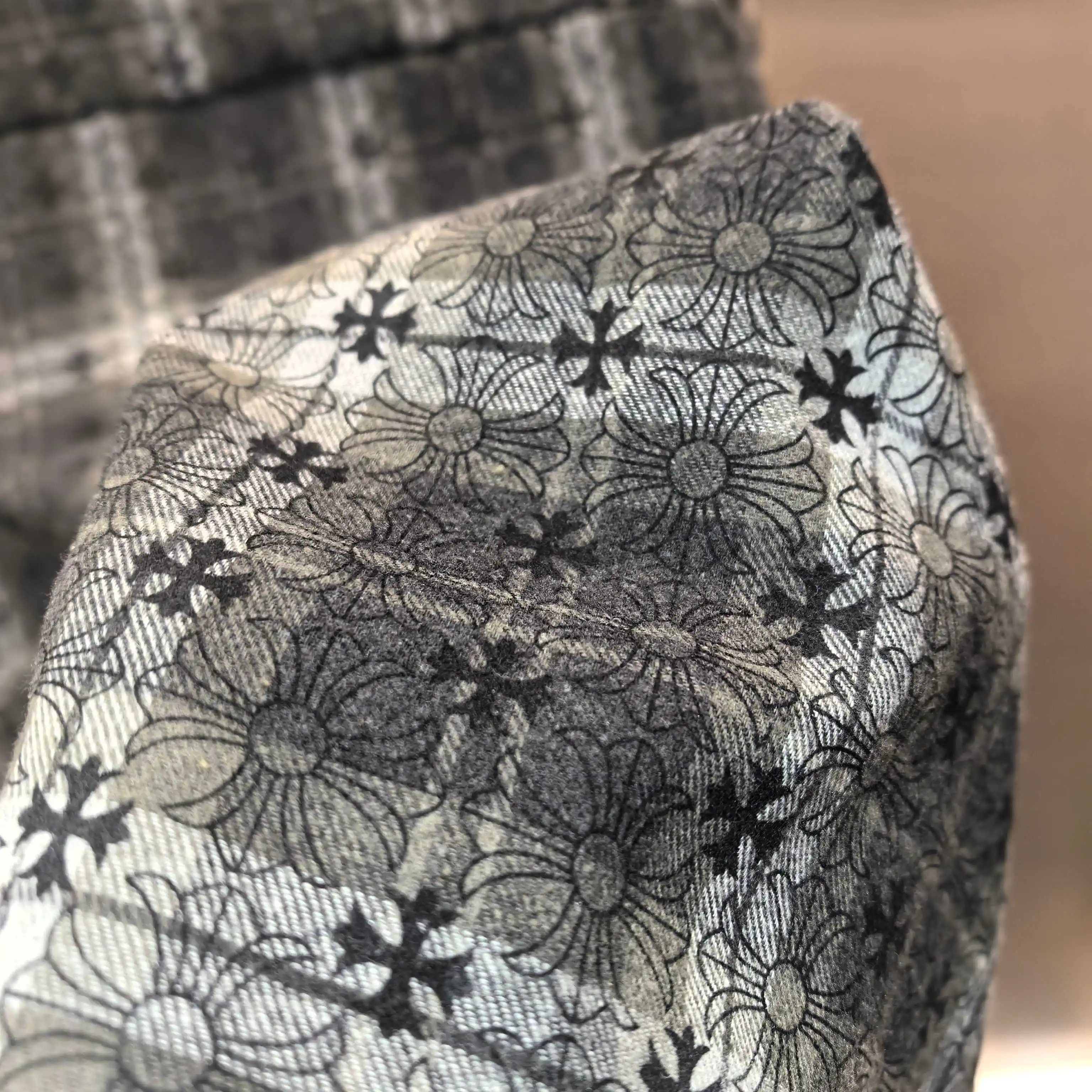 Chrome Hearts Plaid Flannel Shirt with Leather Cross Patches D21522485 — view 8
