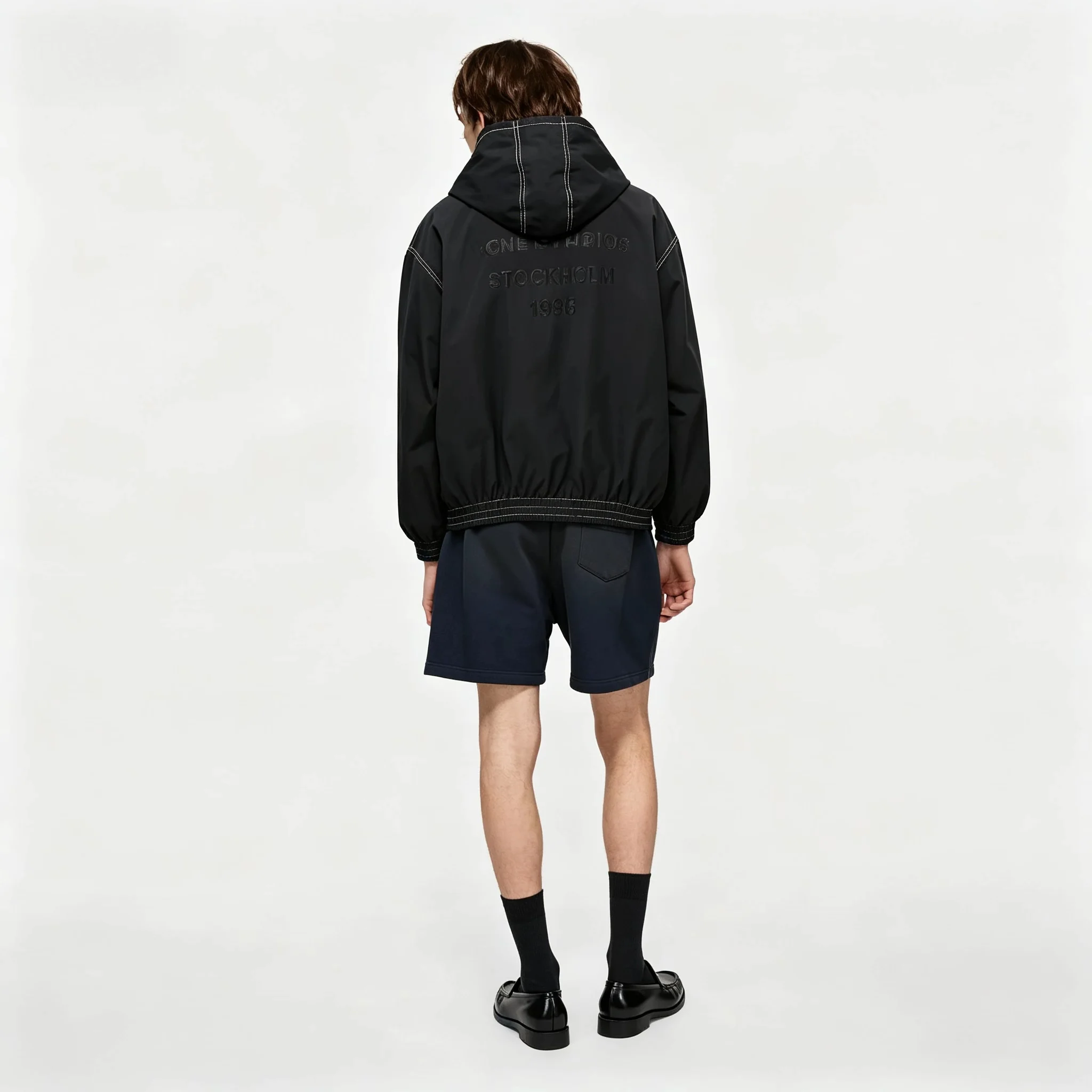 Contrast Stitch Hooded Zip-Up Jacket D22022344 — view 6