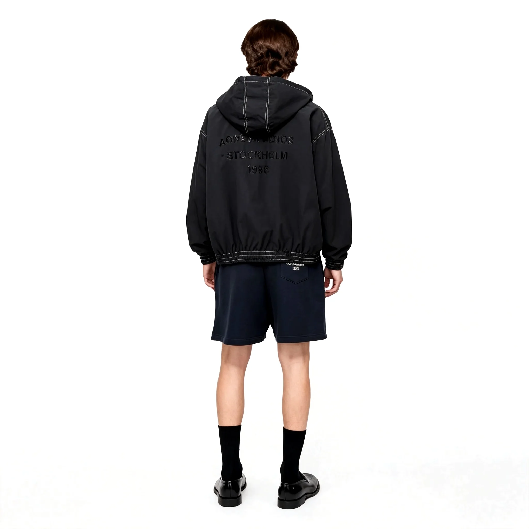 Contrast Stitch Hooded Zip-Up Jacket D22022344 — view 7