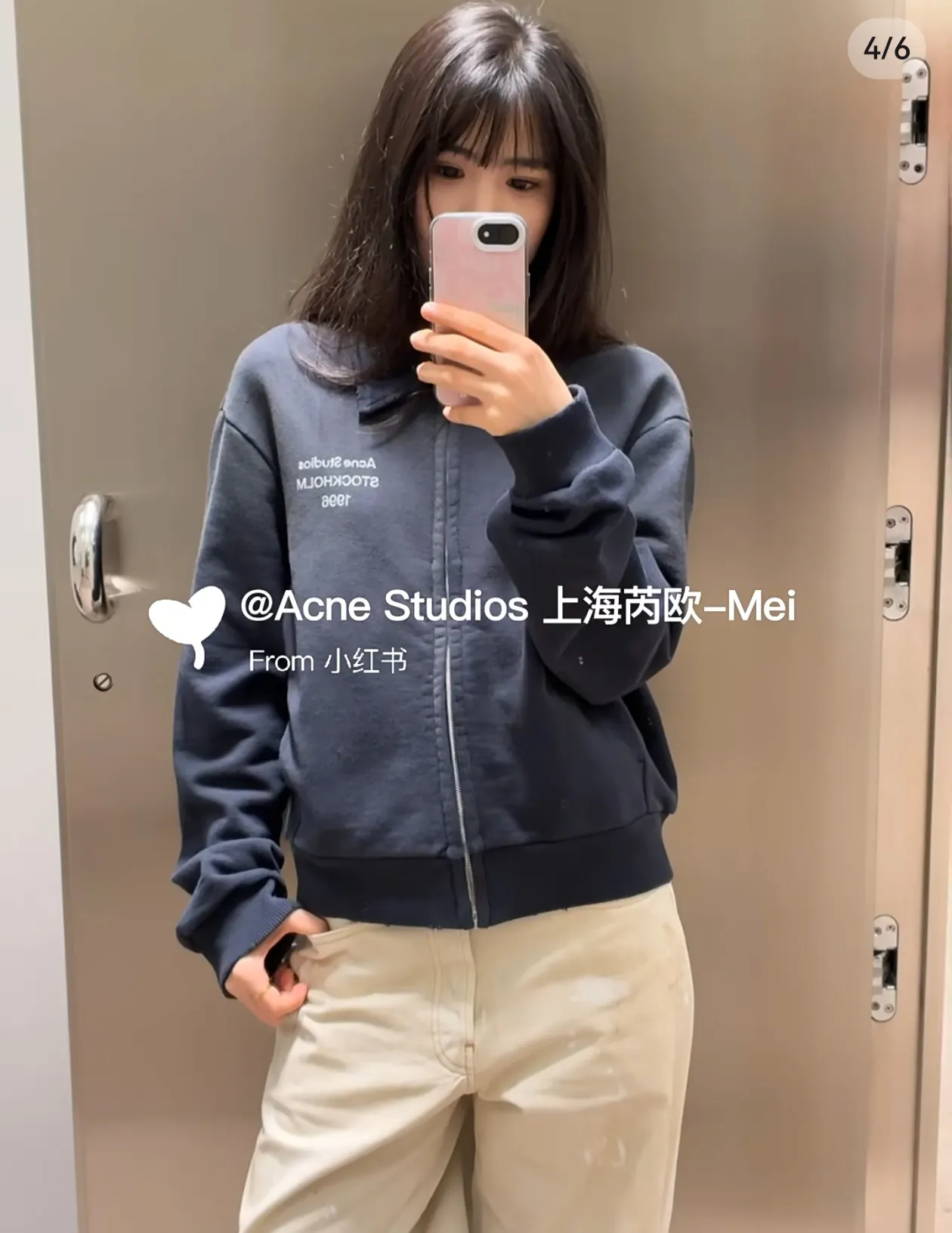 Logo-Print Faded Zip-Up Sweatshirt D22522396 — view 8