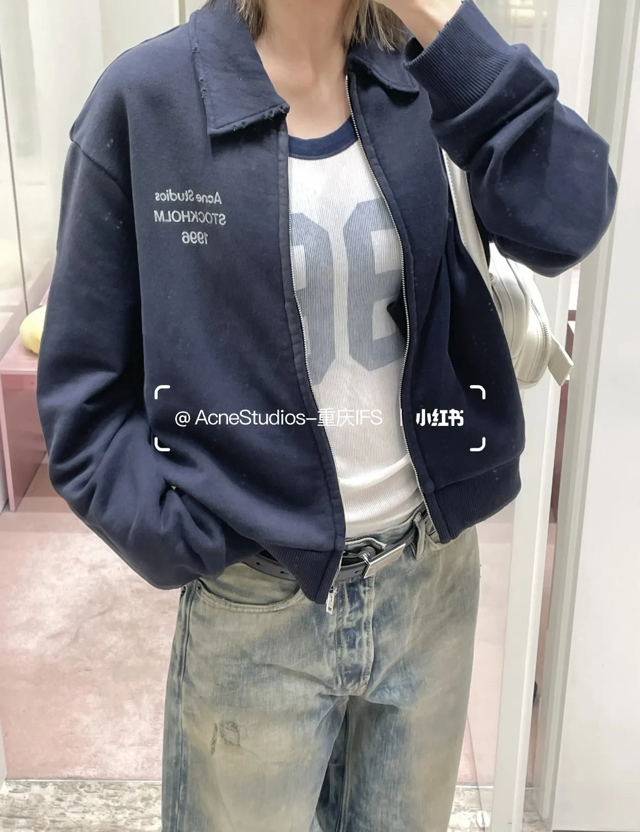 Logo-Print Zip-Up Cotton Sweatshirt D22522398