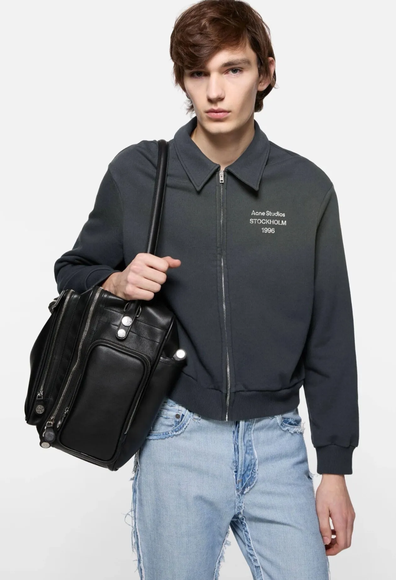 Logo-Print Faded Zip-Up Sweatshirt D22522400 — view 2