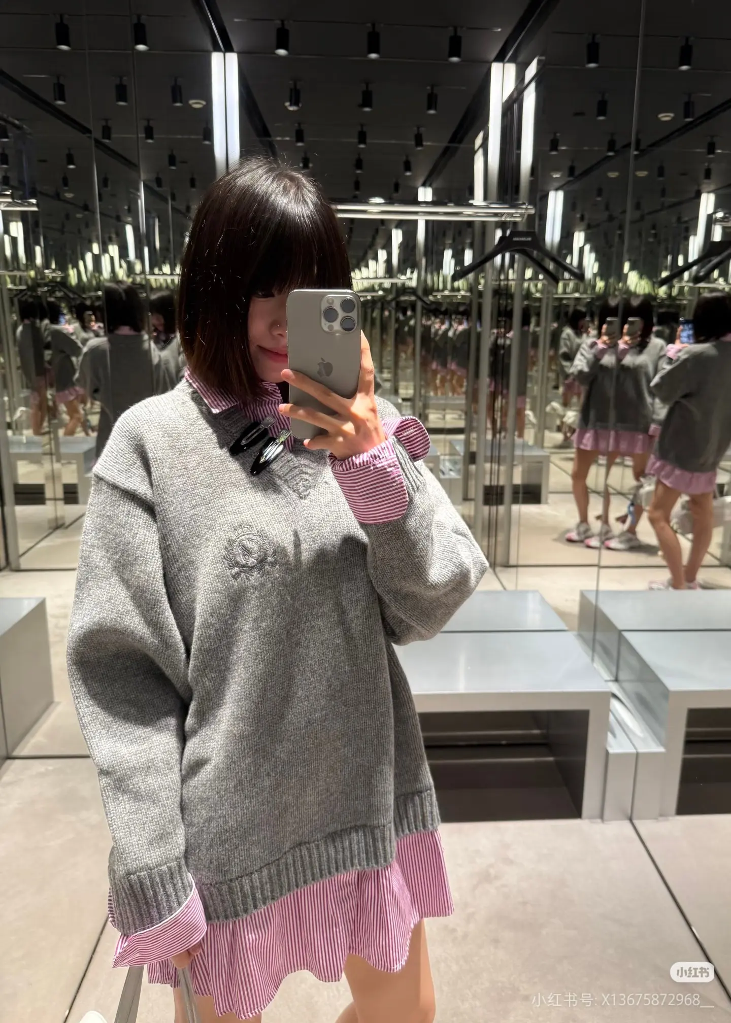 Oversized Layered-Effect Wool-Blend Sweater D22522475 — view 4