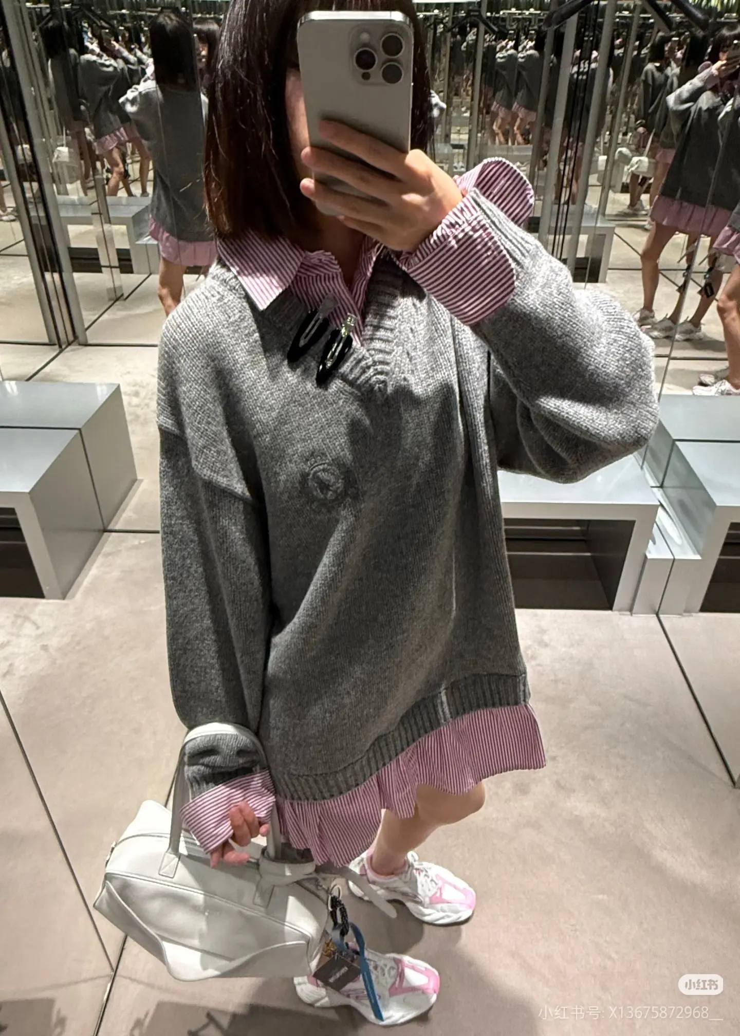 Oversized Layered-Effect Wool-Blend Sweater D22522475 — view 5