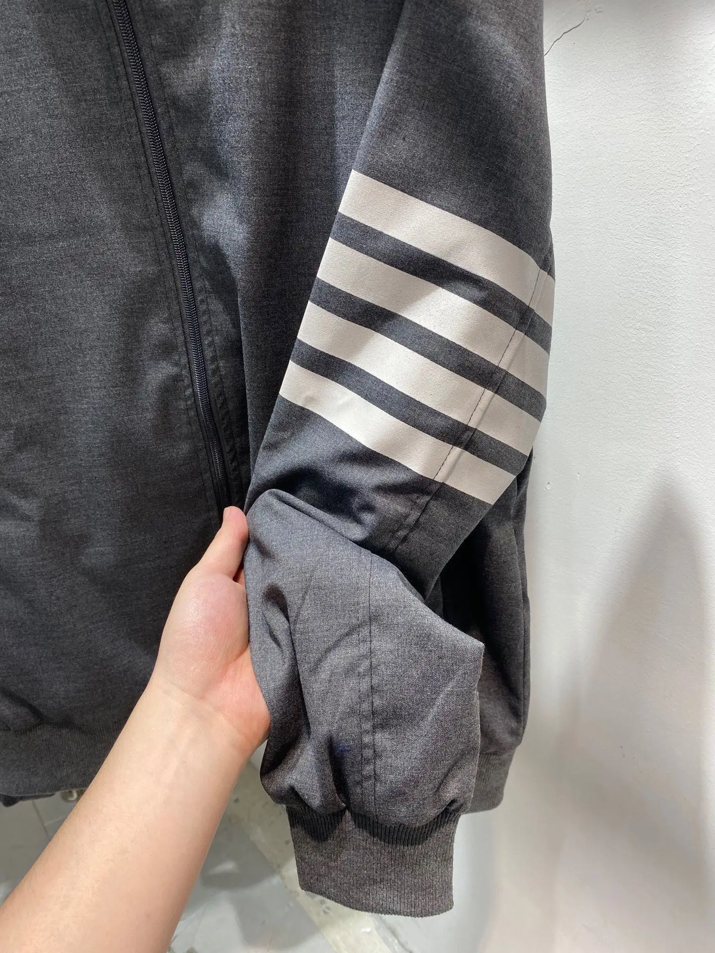 4-Bar Striped Cotton Bomber Jacket D22513431 — view 6