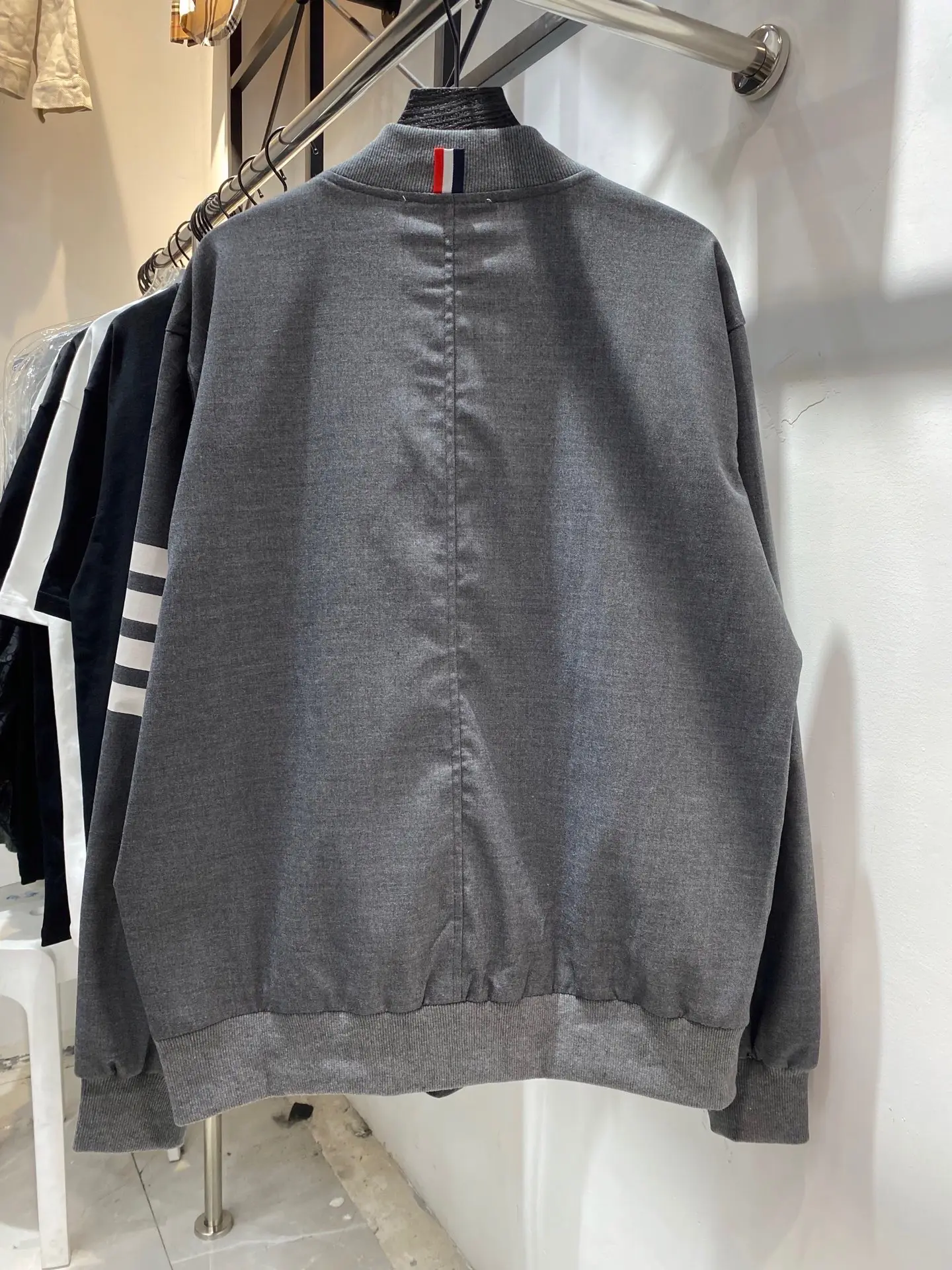 Four-Bar Stripe Cotton Bomber Jacket D22513430 — view 13