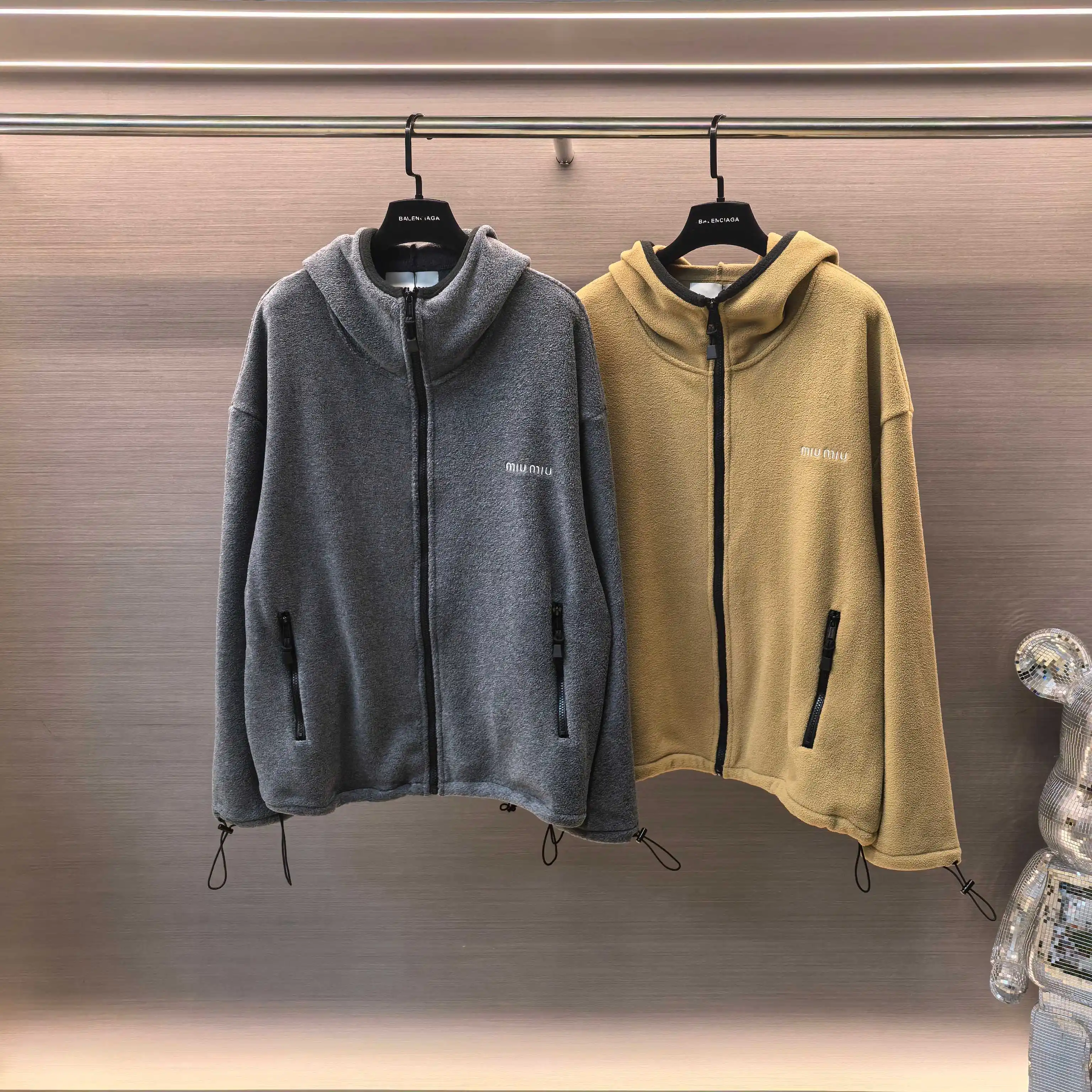 Logo-Embroidered Fleece Hooded Jacket D23522411