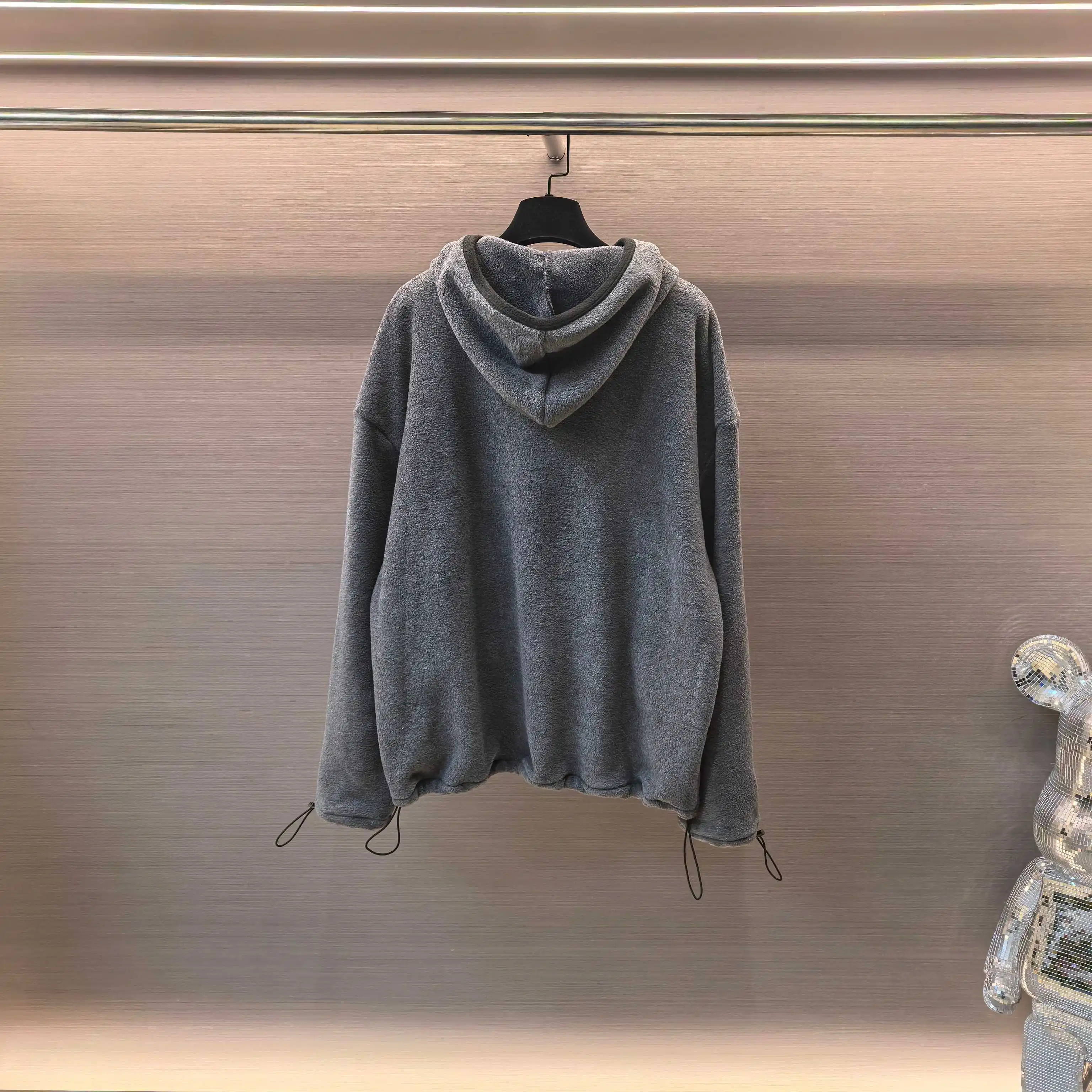 Logo-Embroidered Fleece Hooded Jacket D23522411 — view 3
