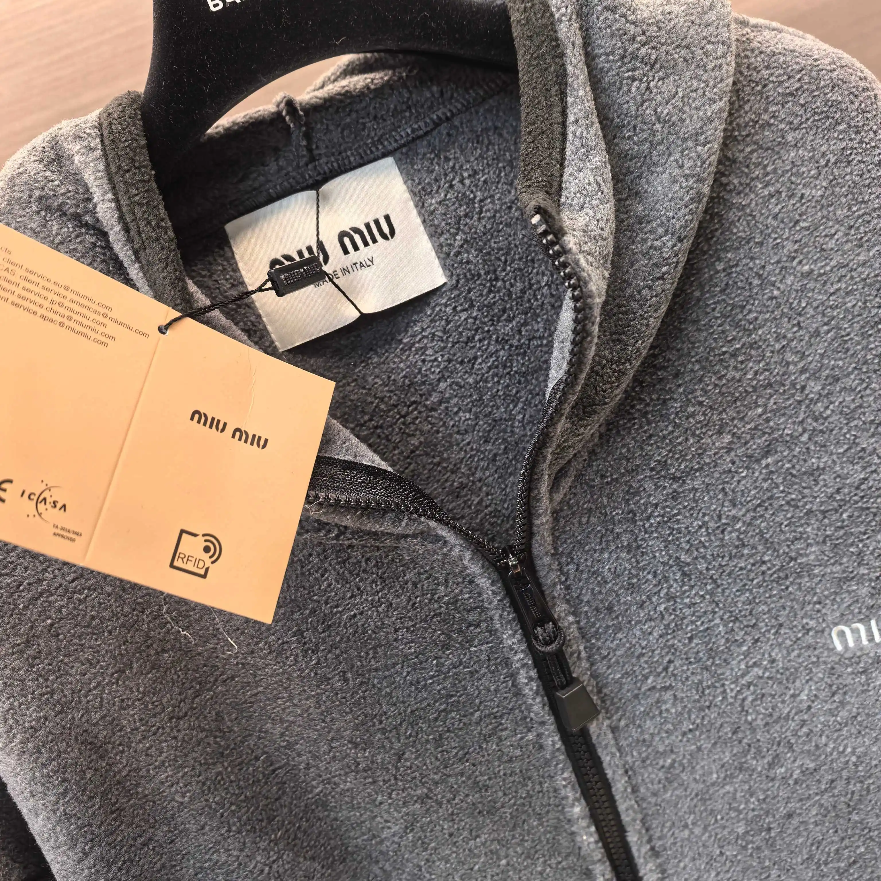 Logo-Embroidered Fleece Hooded Jacket D23522411 — view 8