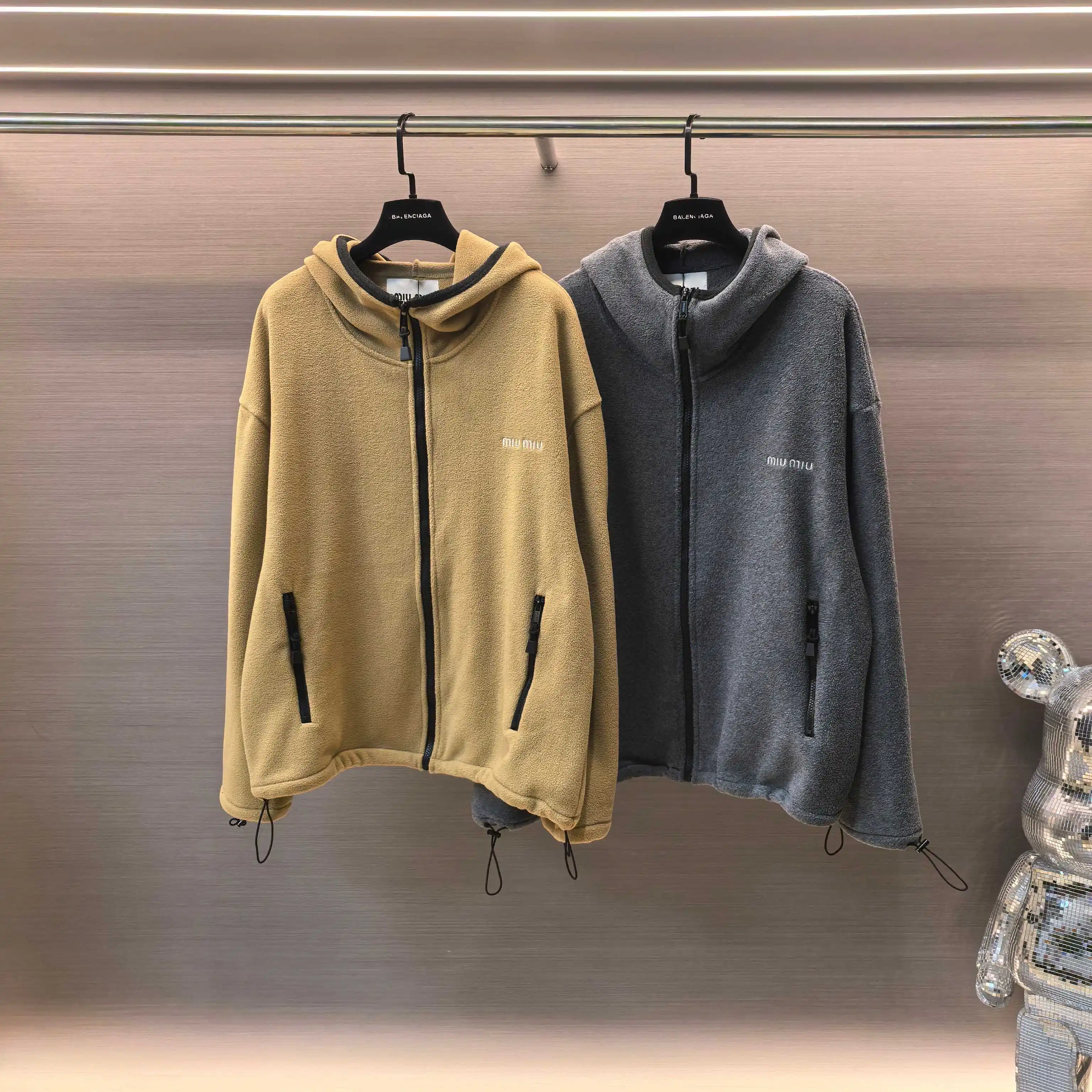 Logo-Embroidered Fleece Hooded Jacket D23522409
