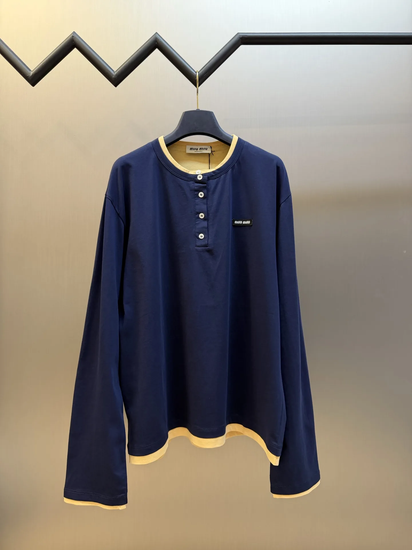 Layered Henley Long-Sleeve T-Shirt D23519148