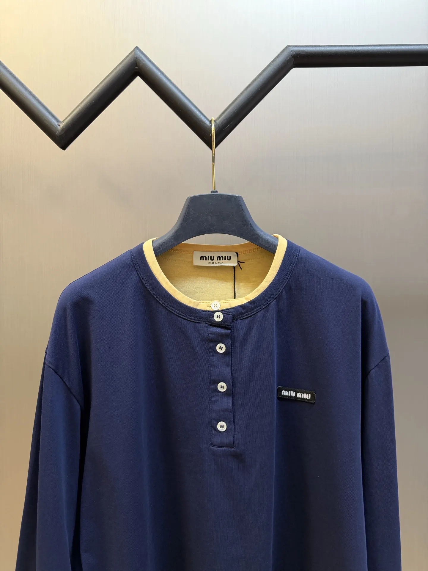 Layered Henley Long-Sleeve T-Shirt D23519148 — view 2
