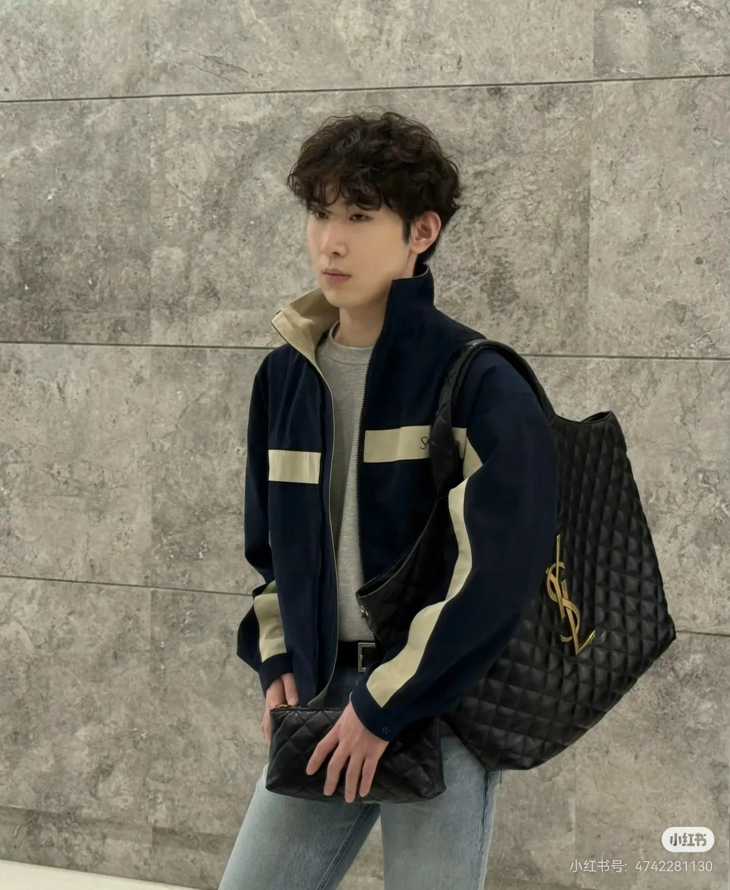 Contrast Stripe Embroidered Track Jacket D23522339 — view 7