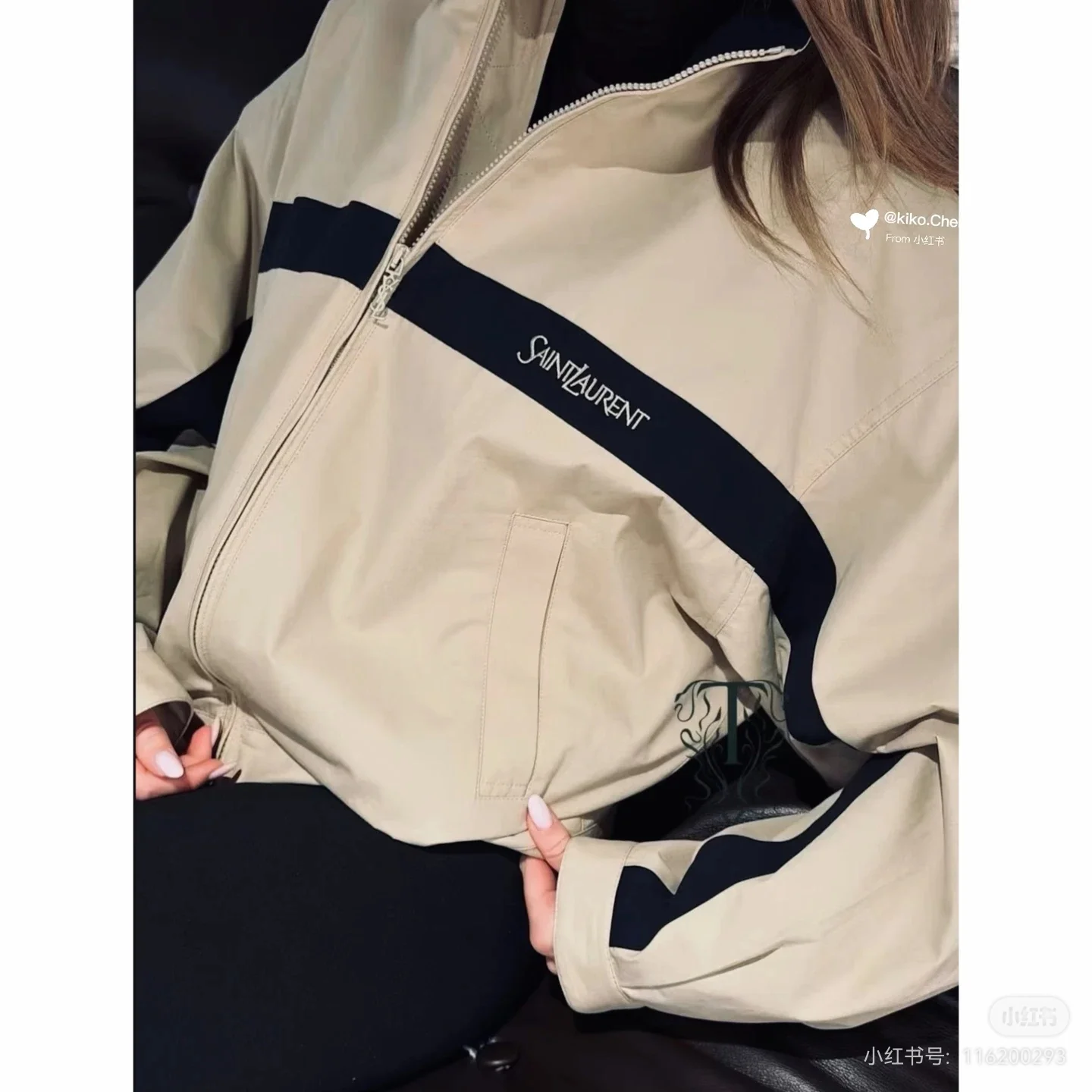 Contrast Stripe Embroidered Track Jacket D23522341 — view 8
