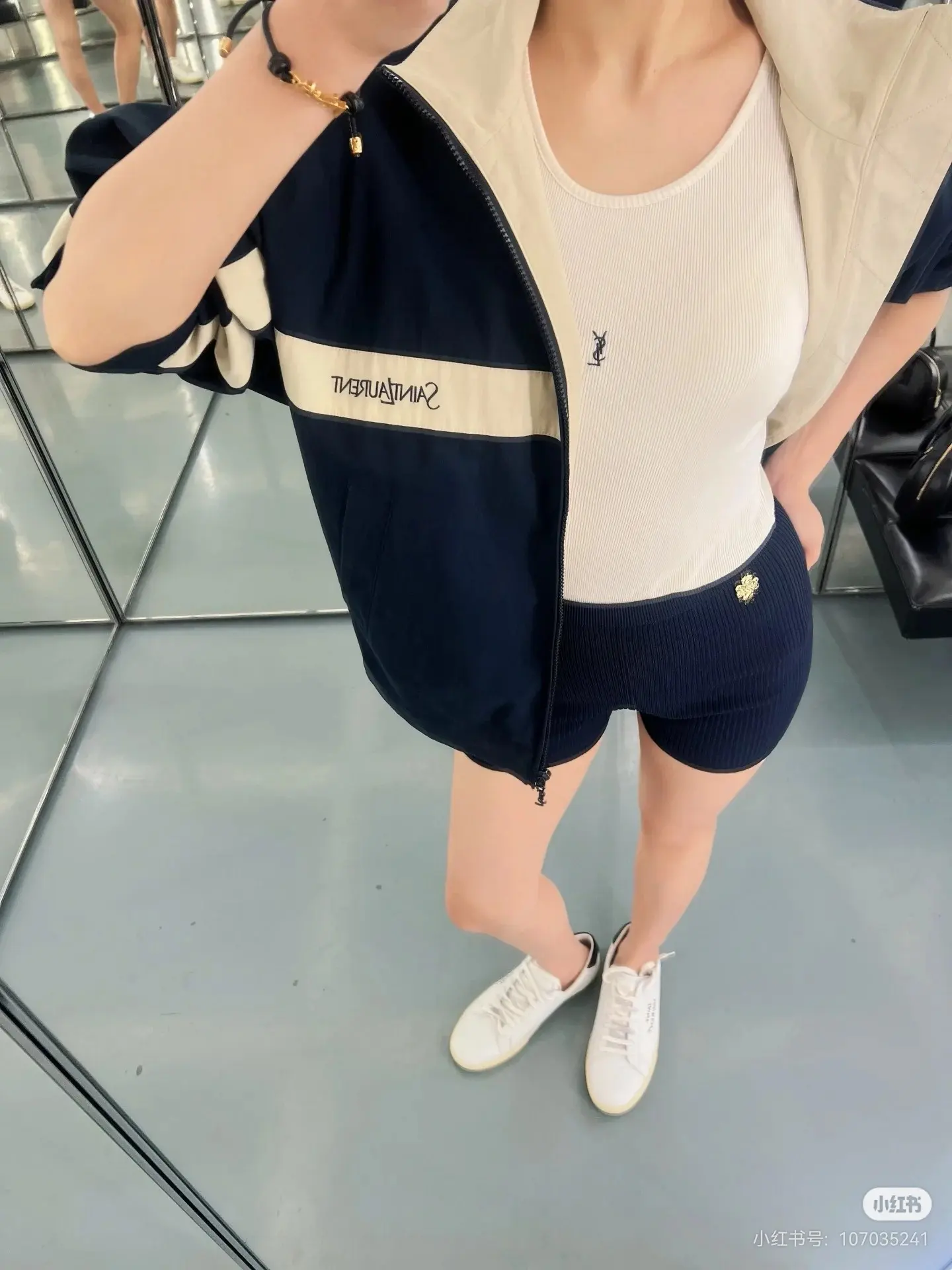 Contrast-Trim Embroidered Track Jacket D23522337 — view 5
