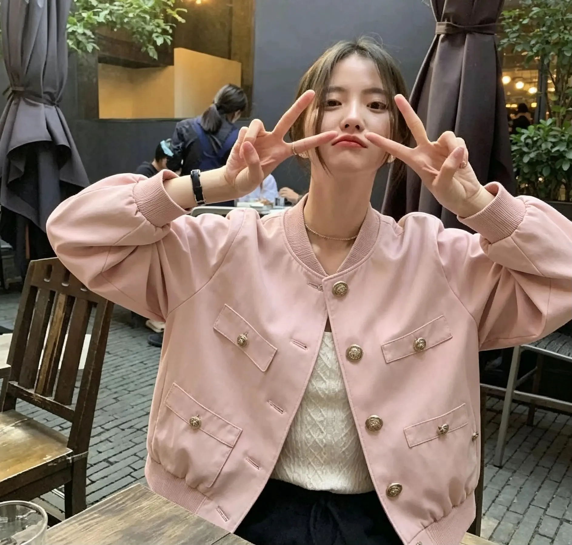 Faux Suede Bomber Jacket D25022556 — view 5