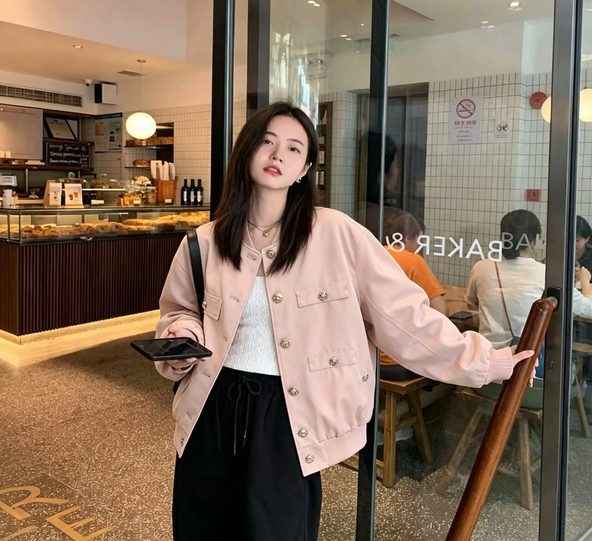 Faux Suede Bomber Jacket D25022556 — view 6