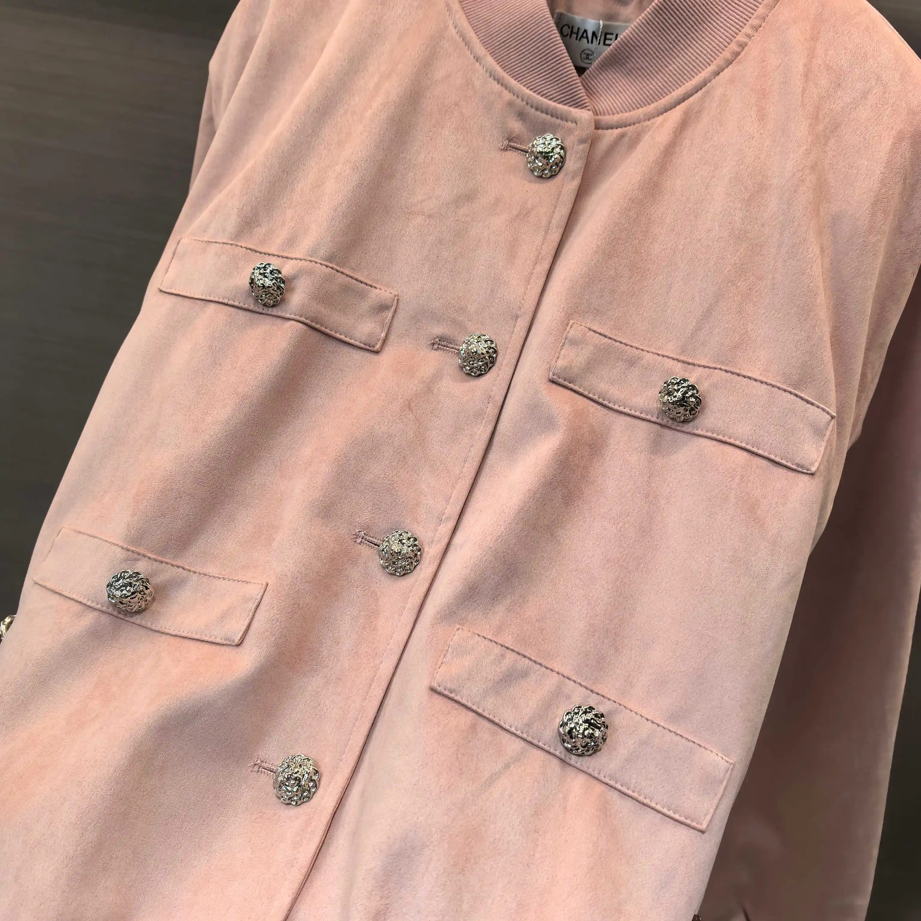 Faux Suede Bomber Jacket D25022555 — view 4