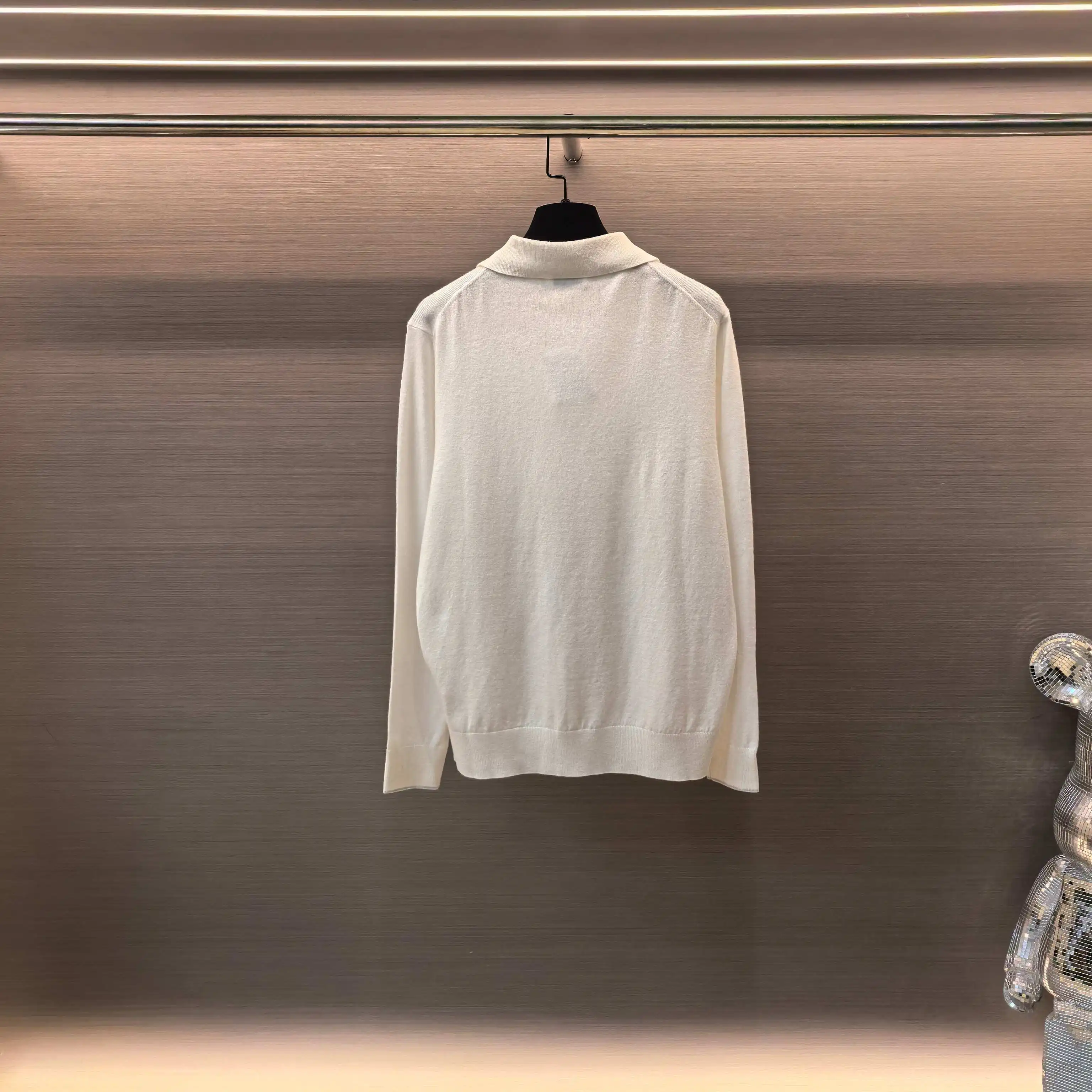 Silk and Wool-Blend Knit Polo Sweater D25022357 — view 3