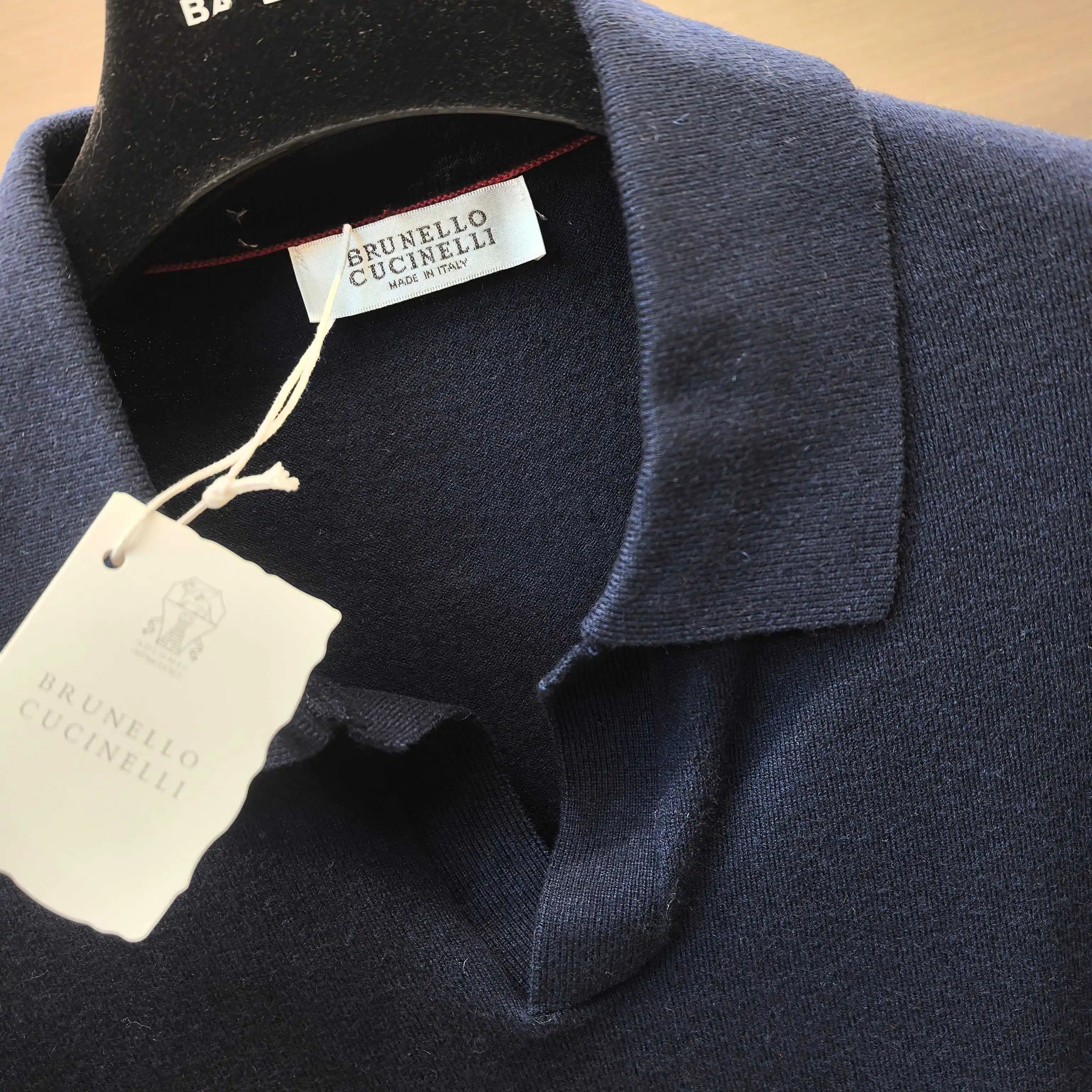 Silk and Wool-Blend Long-Sleeve Knit Polo D25022358 — view 6