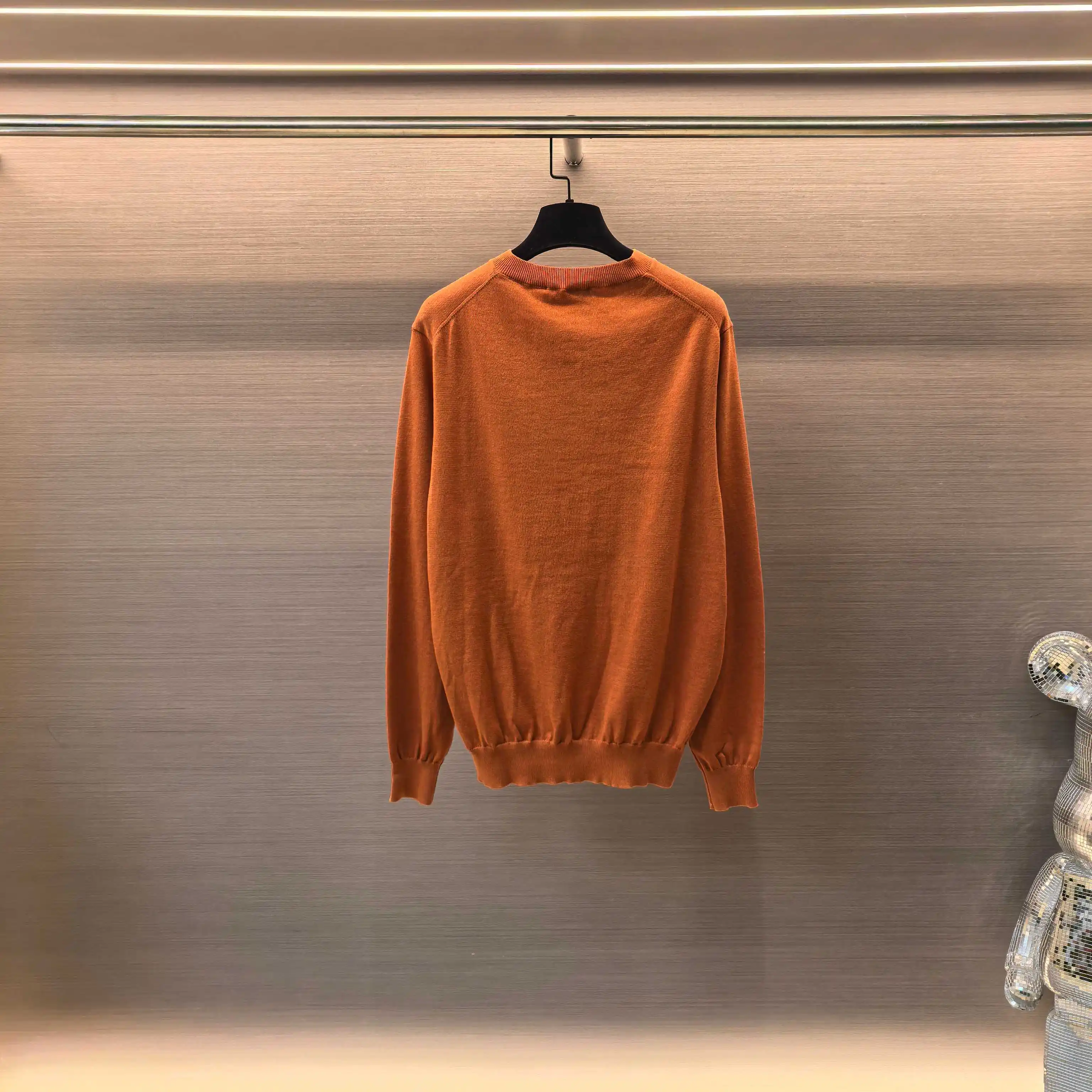Henley Neck Melange Knit Sweater D25022355 — view 3