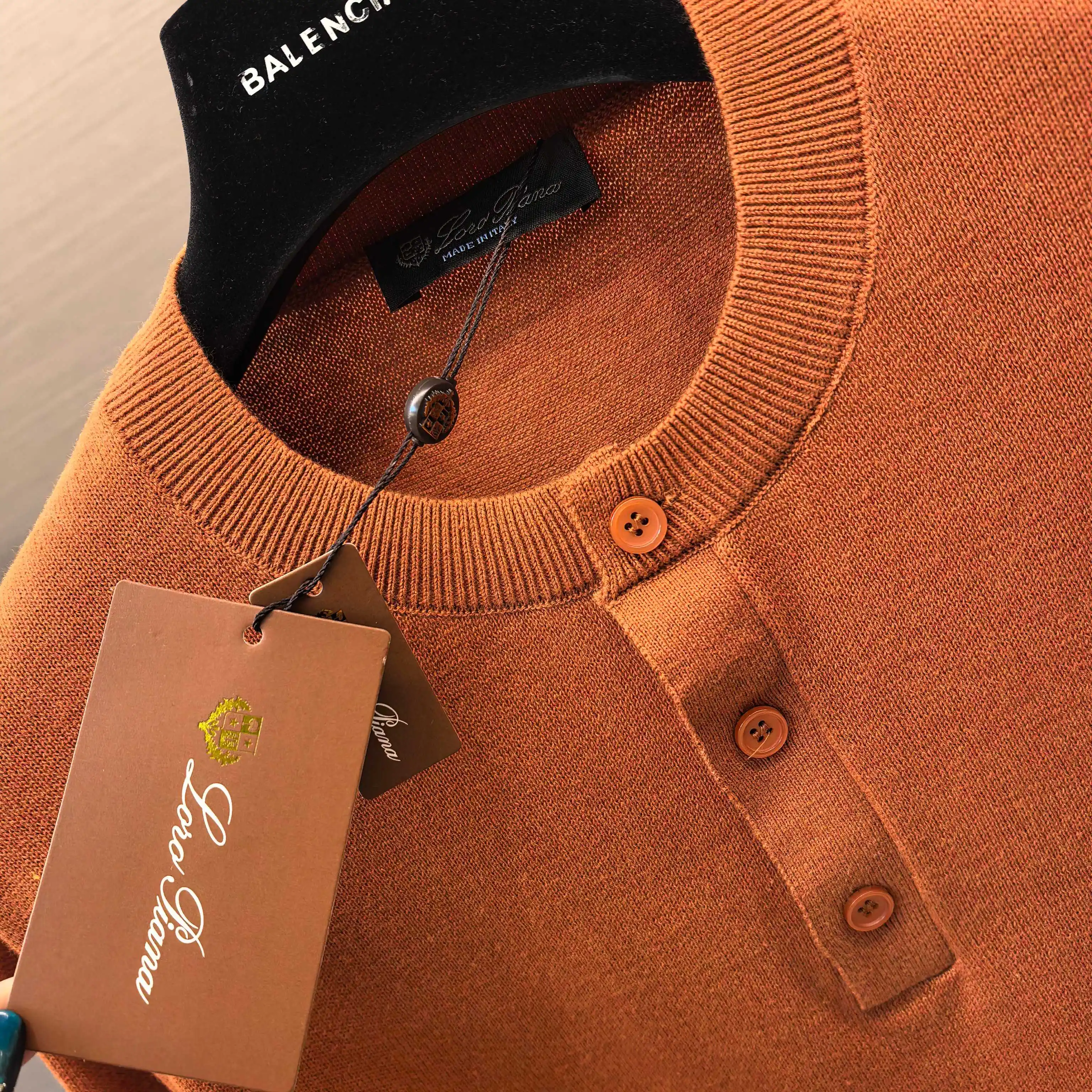 Henley Neck Melange Knit Sweater D25022355 — view 5