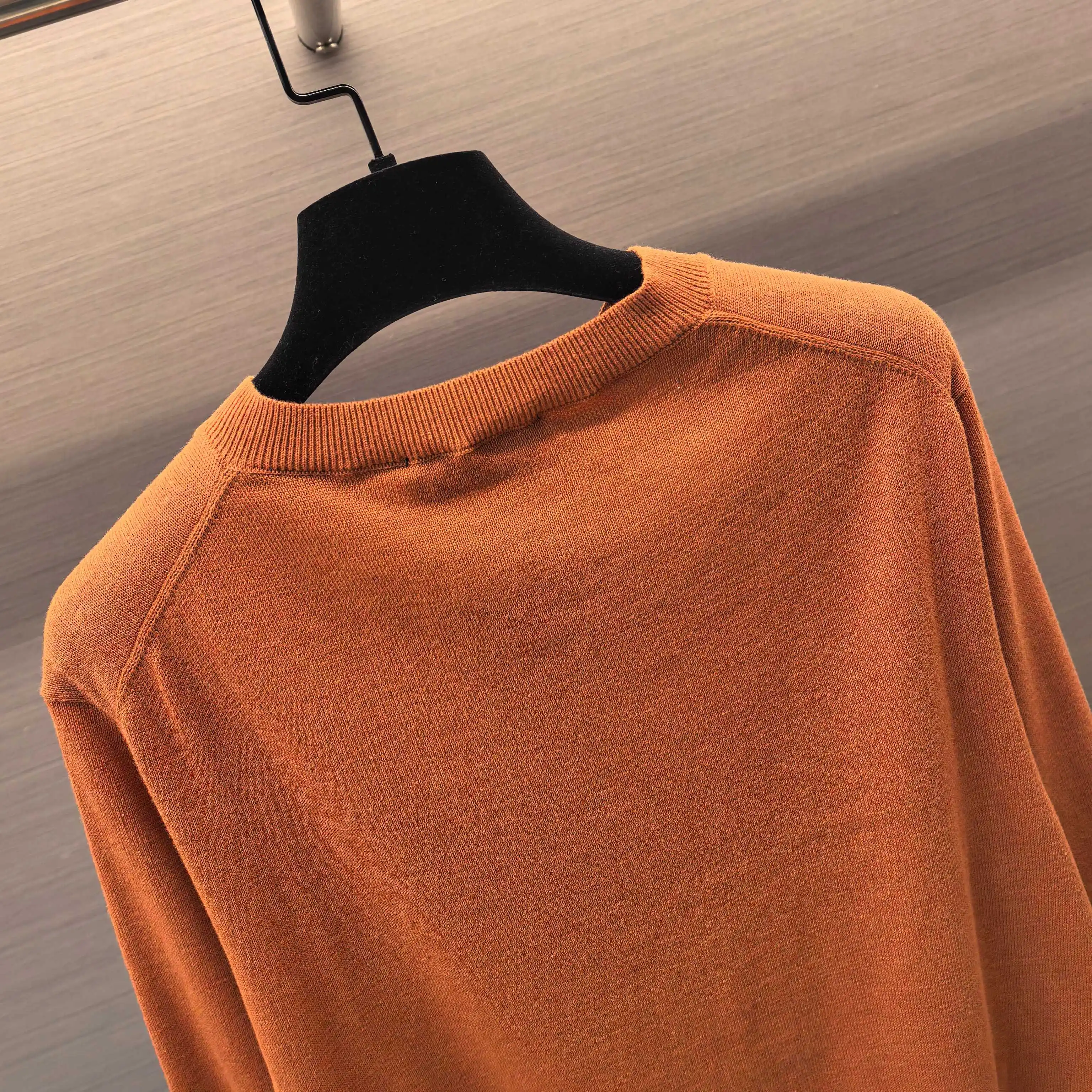 Henley Neck Melange Knit Sweater D25022355 — view 8