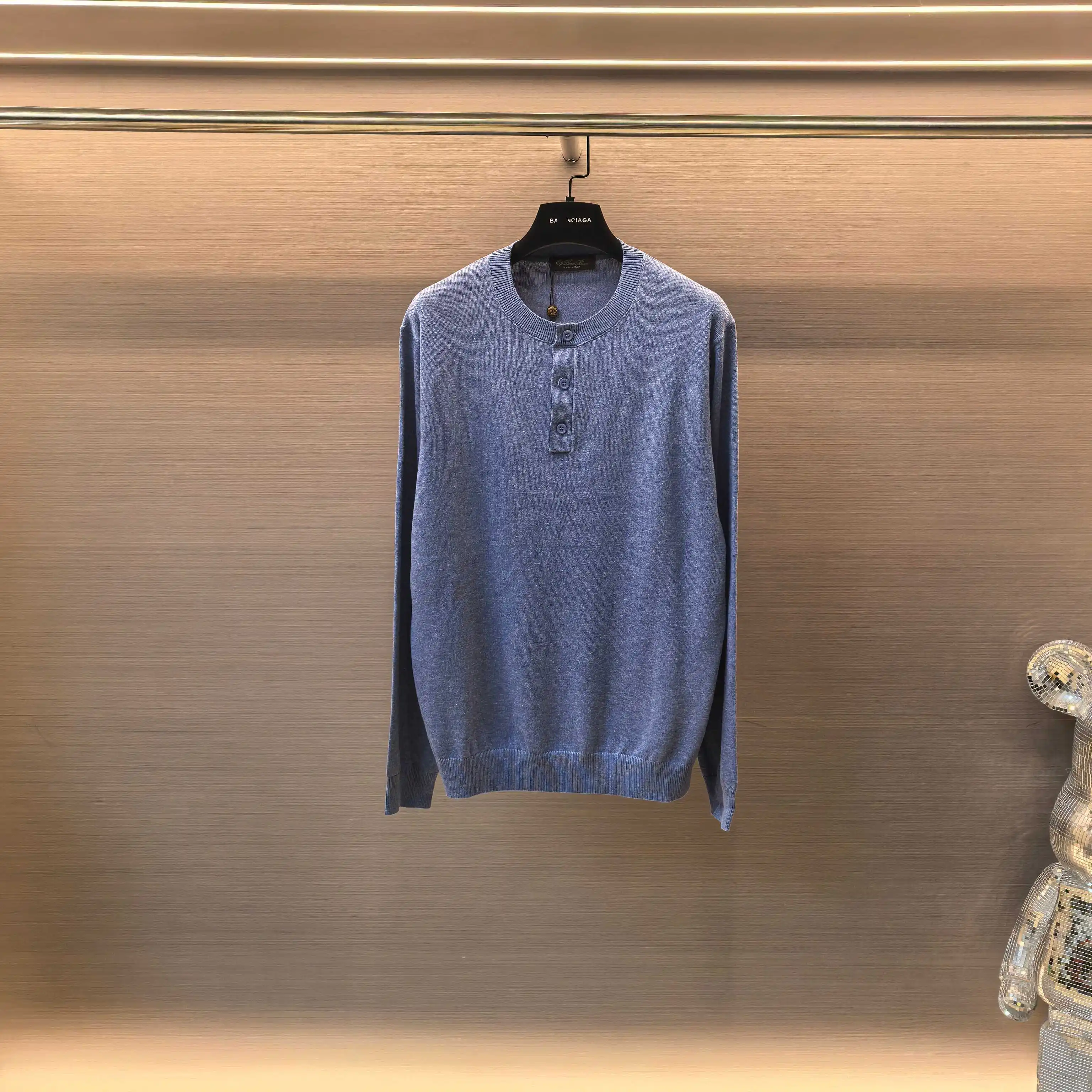 Marl Knit Henley Neck Sweater D25022354 — view 2