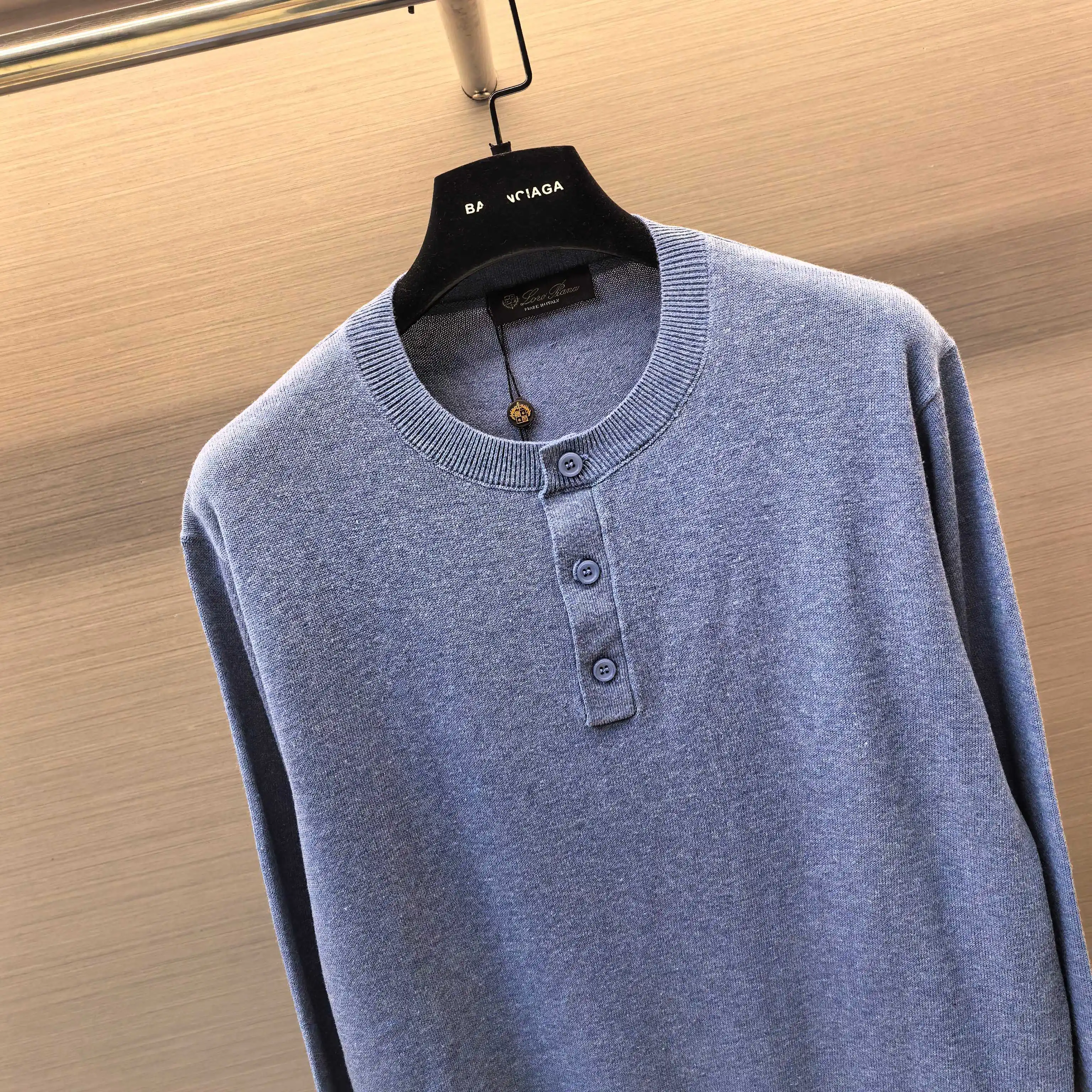 Marl Knit Henley Neck Sweater D25022354 — view 7
