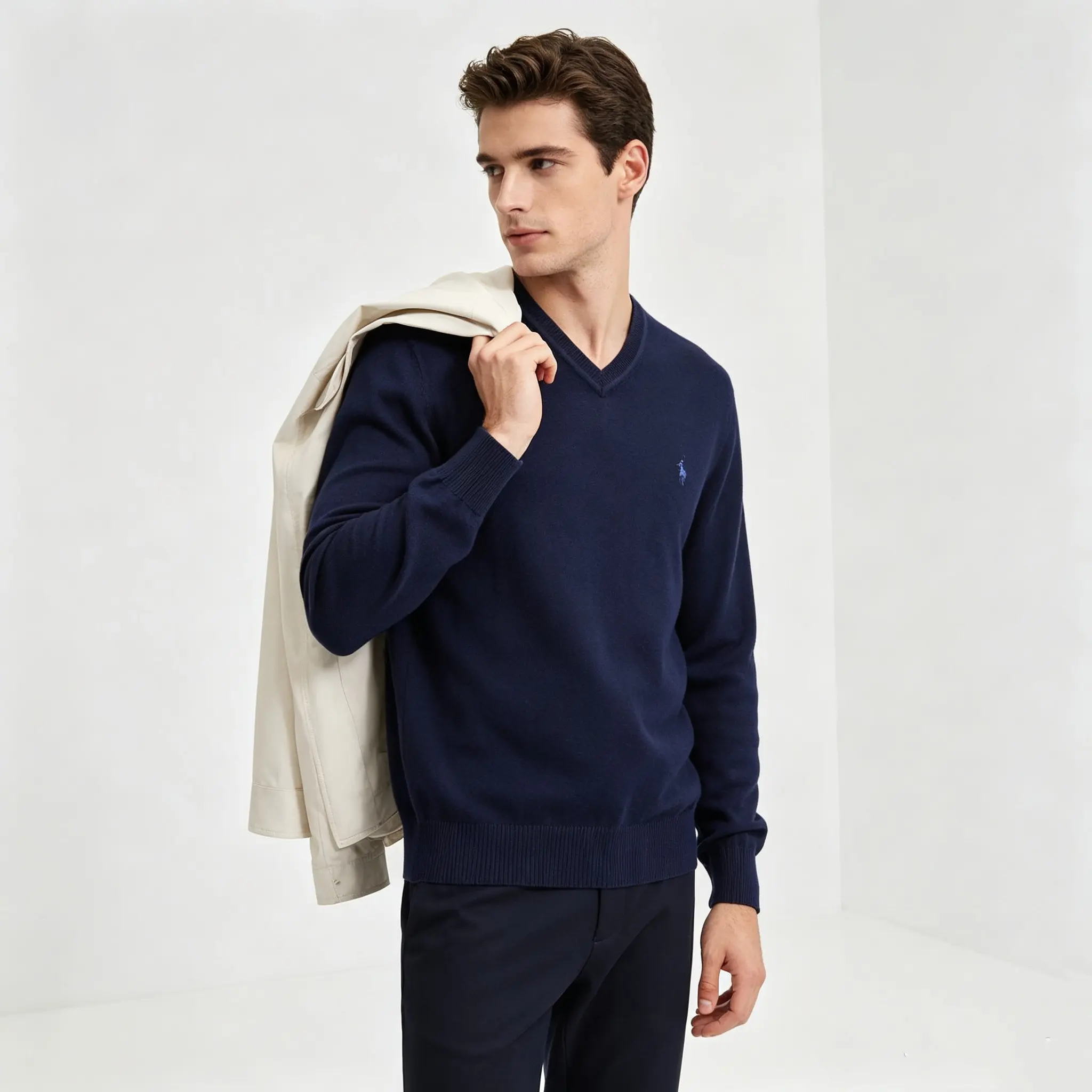 Polo Ralph Lauren V-Neck Cotton Knit Sweater D25022383 — view 3