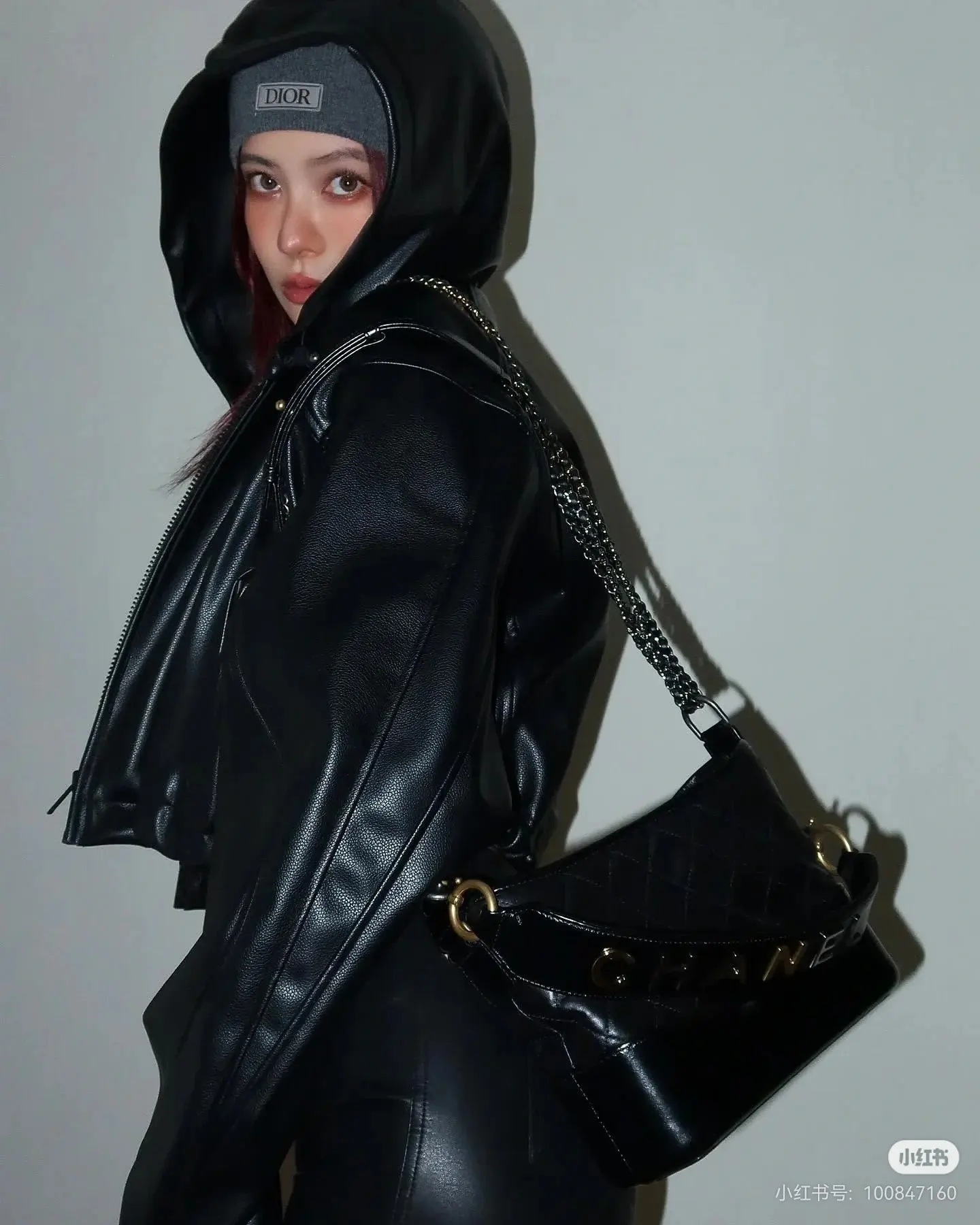 Faux Leather Biker Jacket with Elasticated Waist D25022474 — view 5