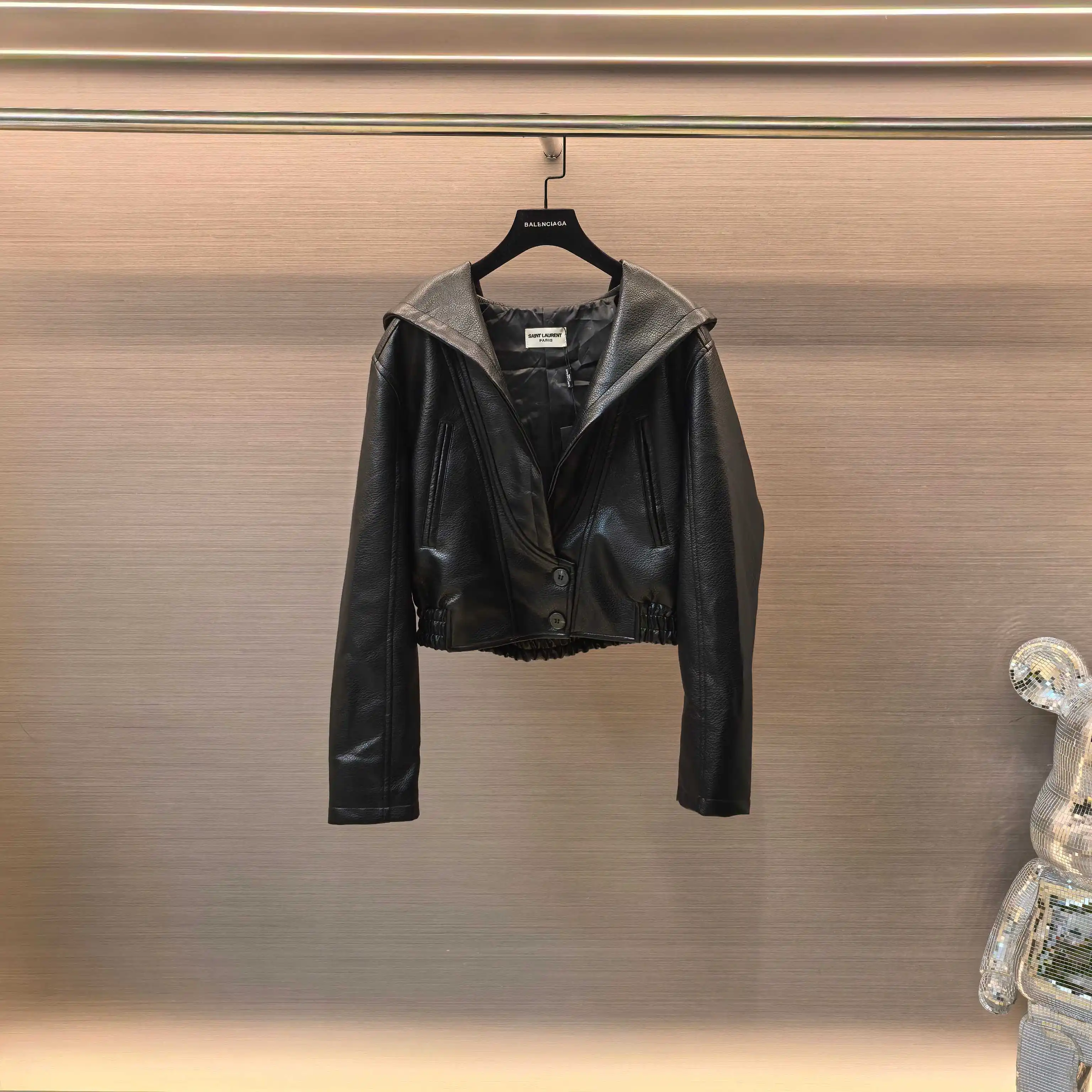 Grained Faux-Leather Biker Jacket D25022473