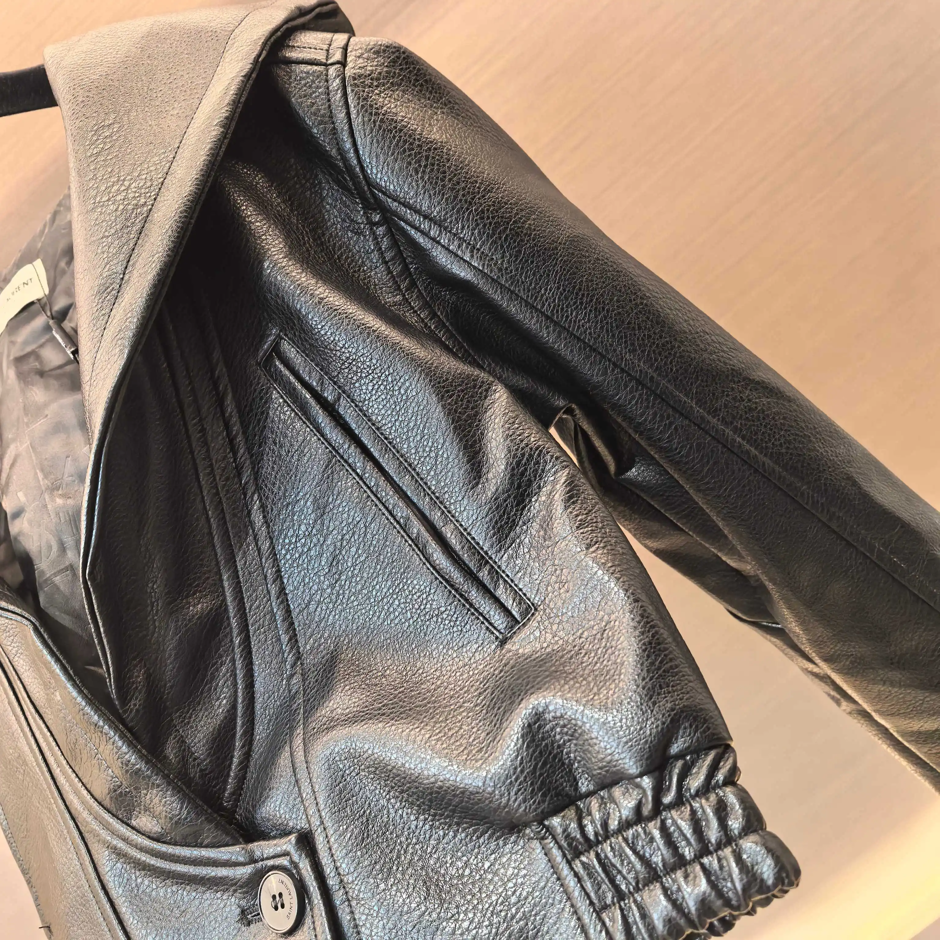 Grained Faux-Leather Biker Jacket D25022473 — view 8