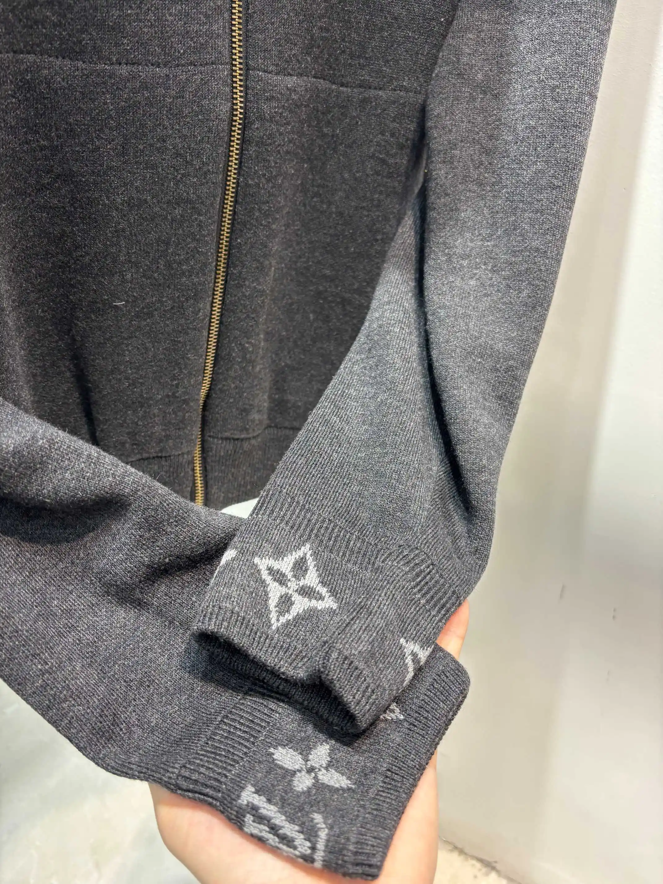 Monogram Jacquard Wool Zip-Up Cardigan D25513460 — view 4