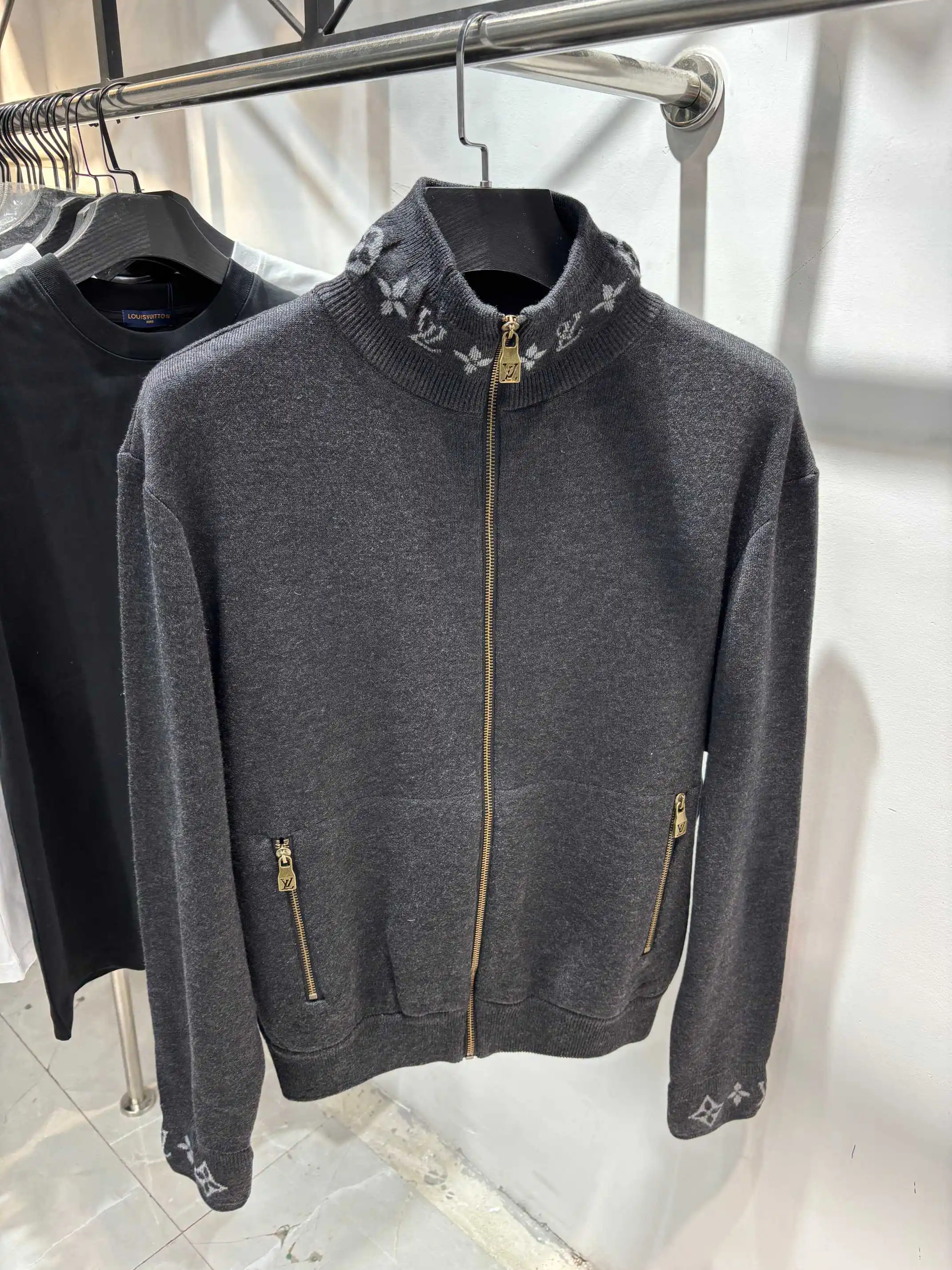 Monogram Jacquard Wool Zip-Up Cardigan D25513460 — view 6